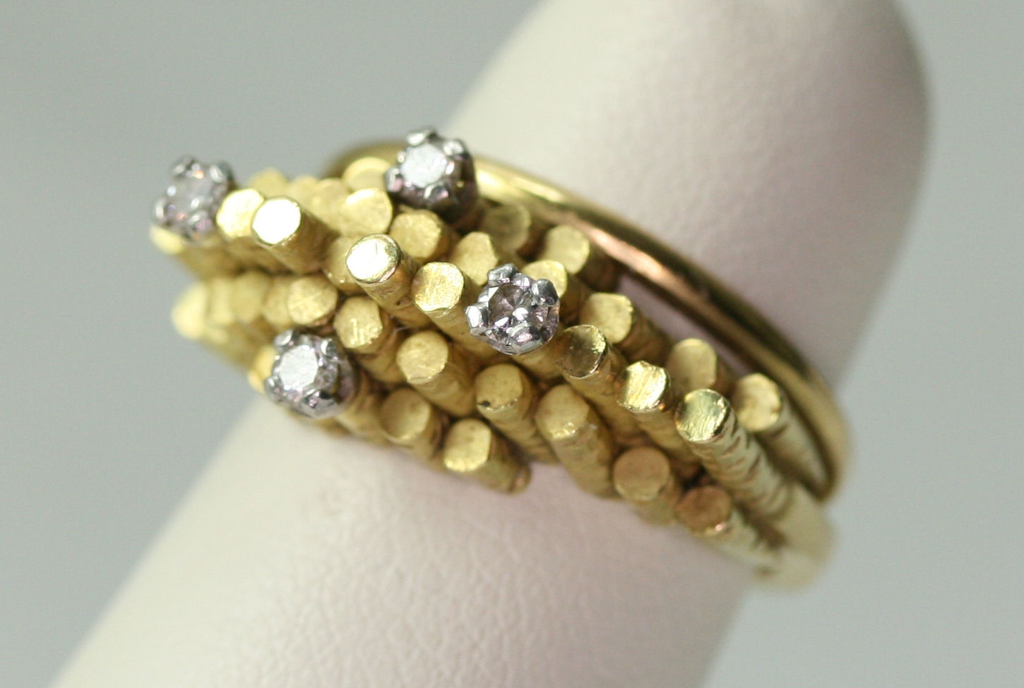 A 1960's 18ct gold diamond set ring
