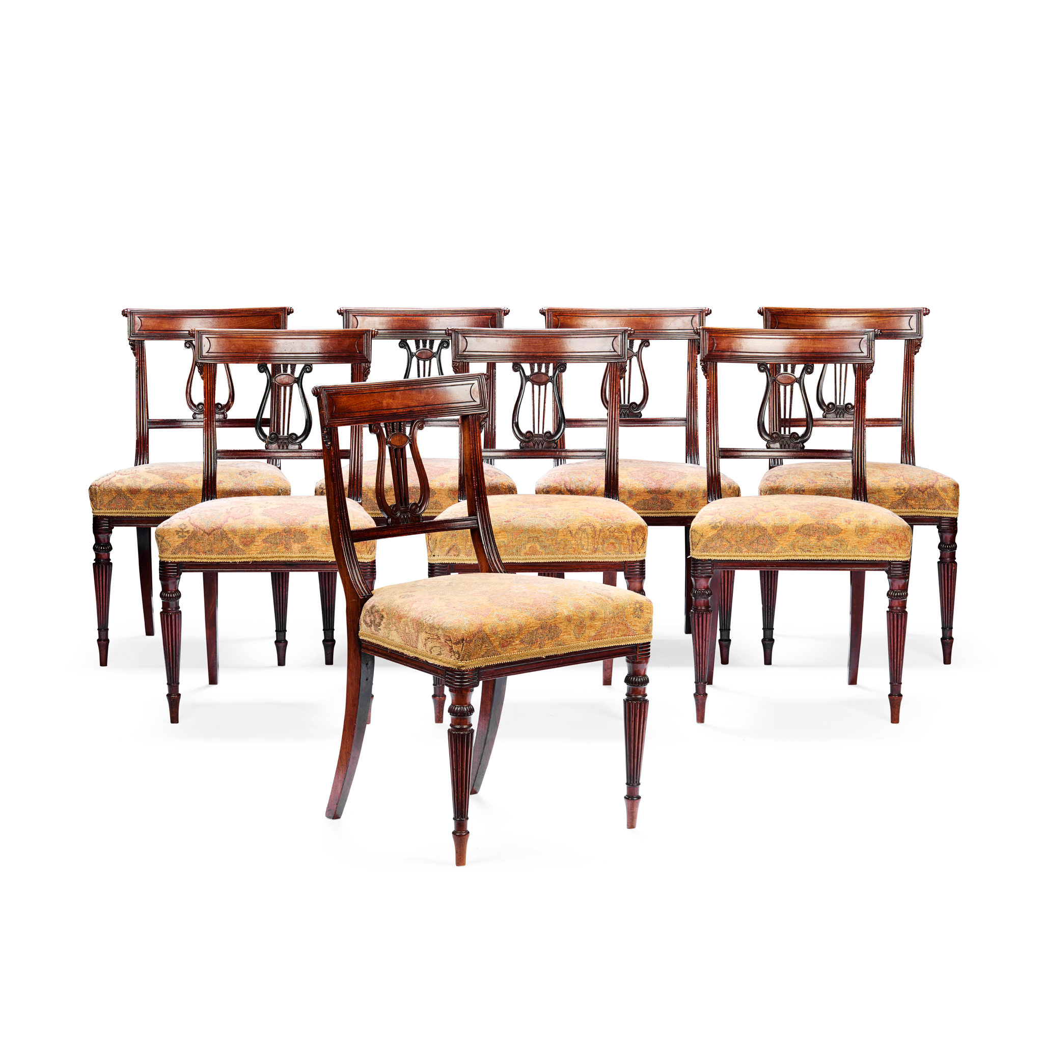 SET OF EIGHT REGENCY MAHOGANY DINING CHAIRS, POSSIBLY SCOTTISH