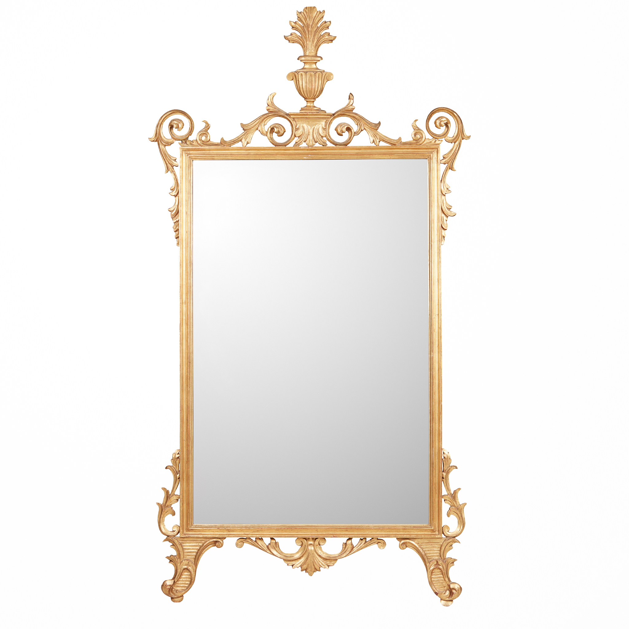 A GEORGE III STYLE GILTWOOD MIRROR