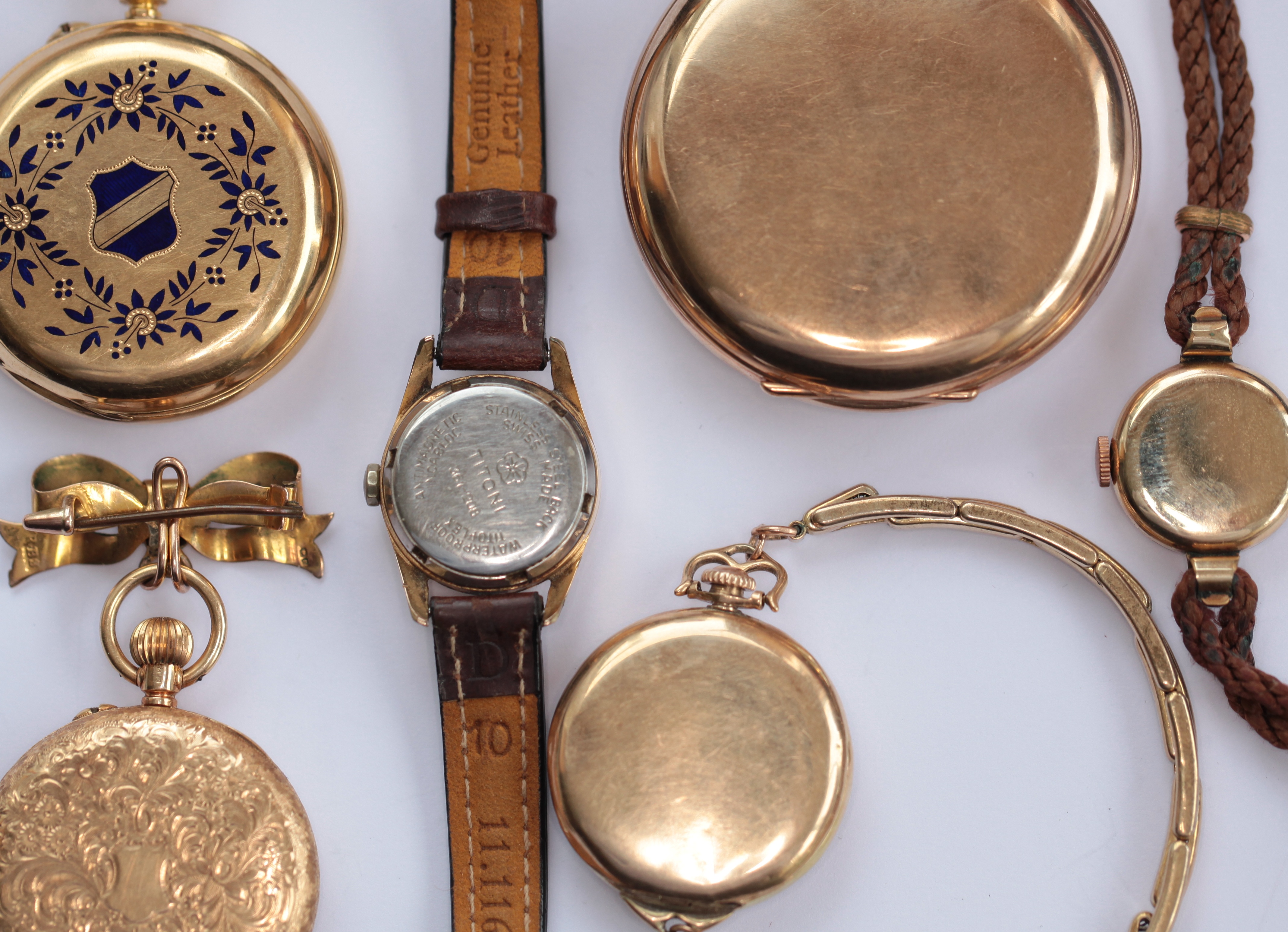 A collection of gold wrist and other watches