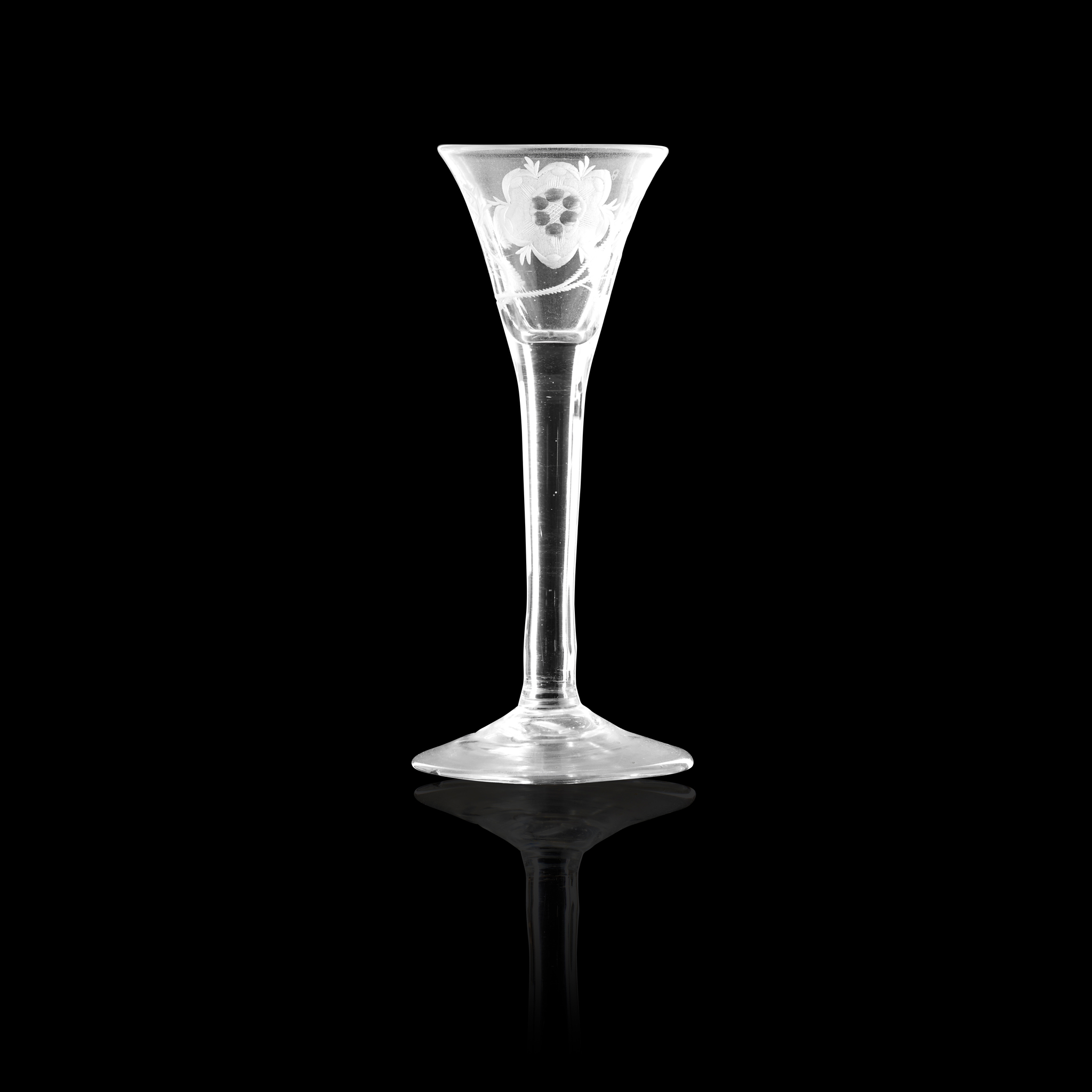 A JACOBITE PLAIN STEM WINE GLASS