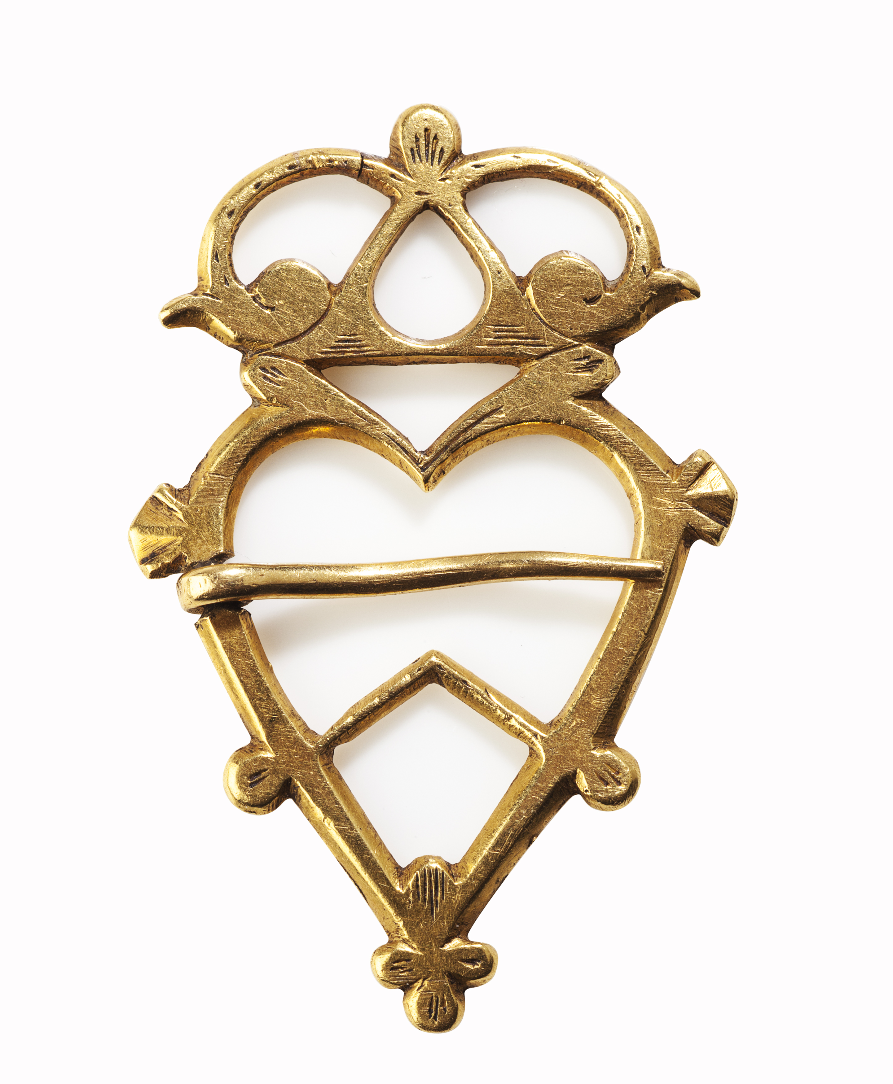 Inverness - a rare Scottish provincial gold Luckenbooth brooch
