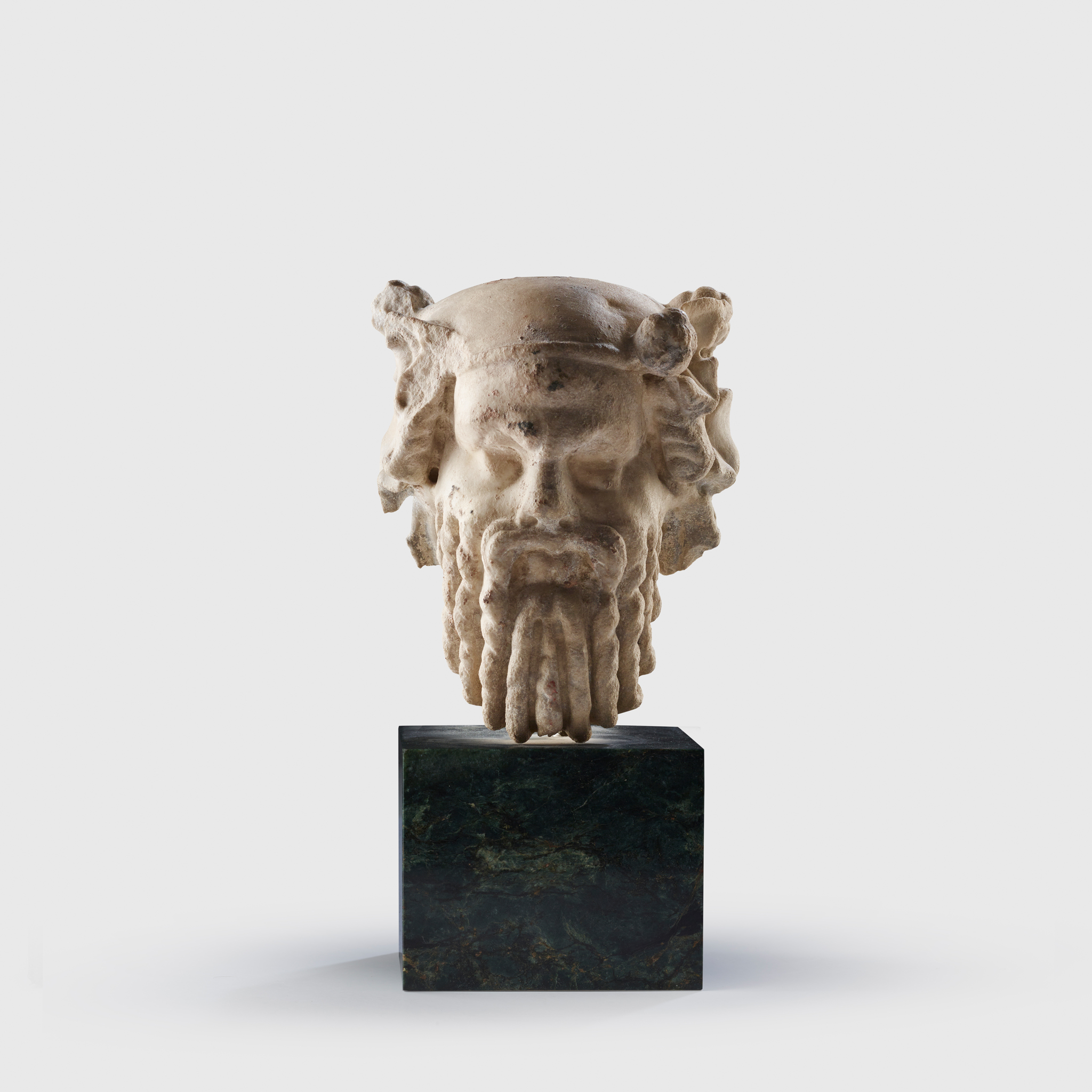 ROMAN MARBLE HEAD OF SILENUS