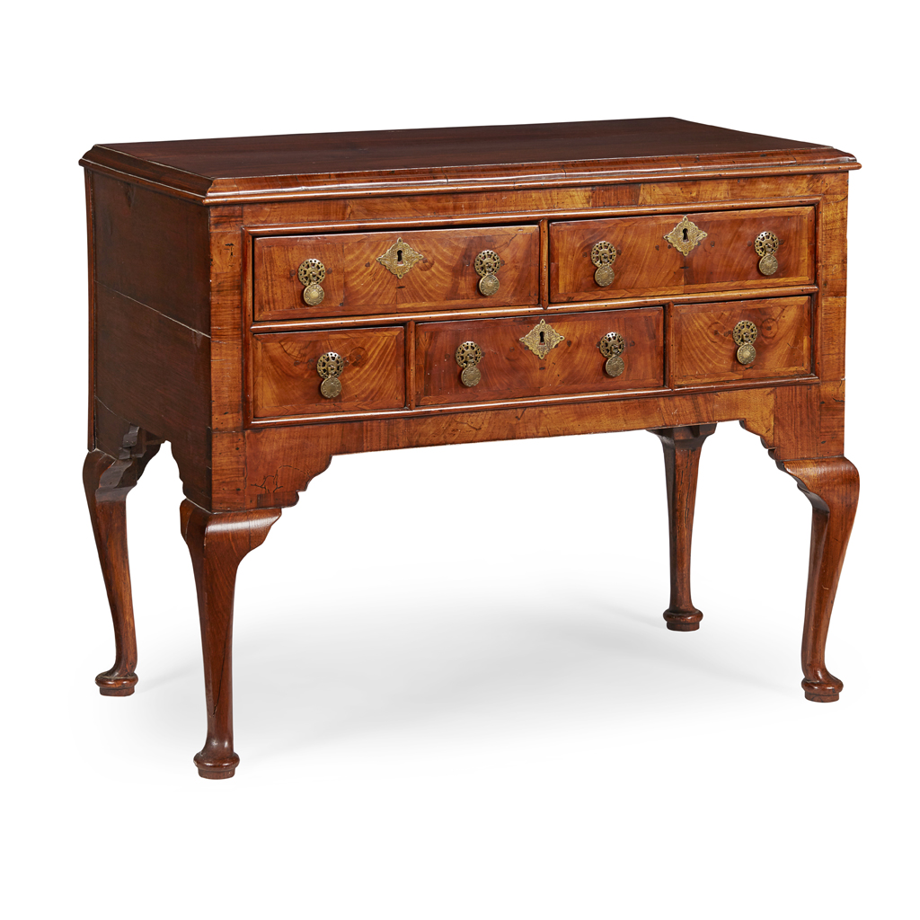 GEORGE I WALNUT AND YEW LOW BOY