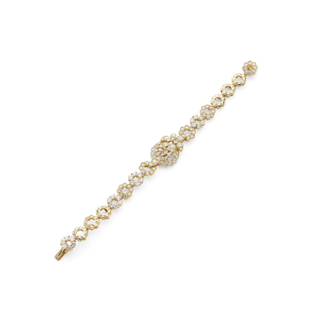 A French diamond set floral bracelet