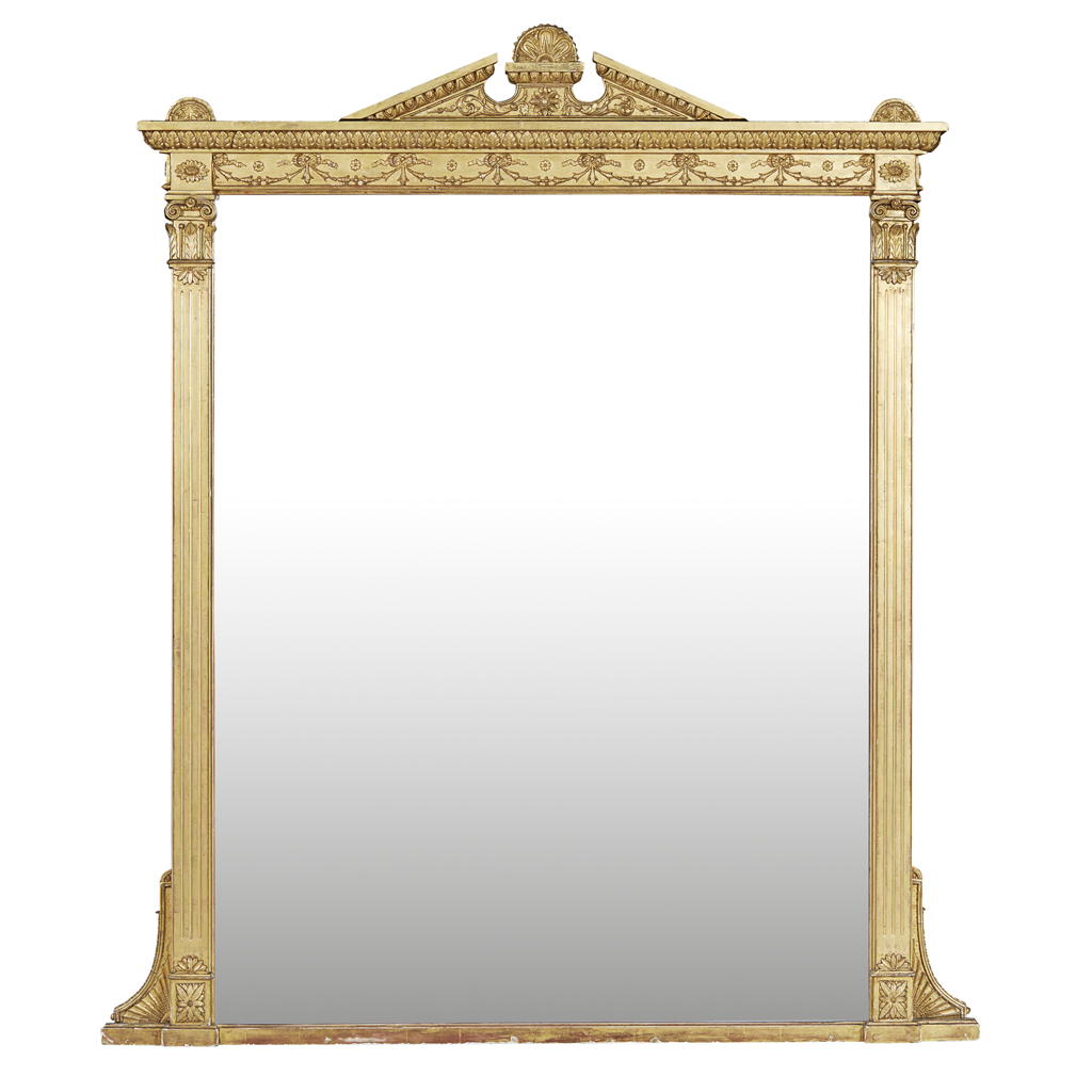 NEOCLASSICAL GILTWOOD OVERMANTEL MIRROR