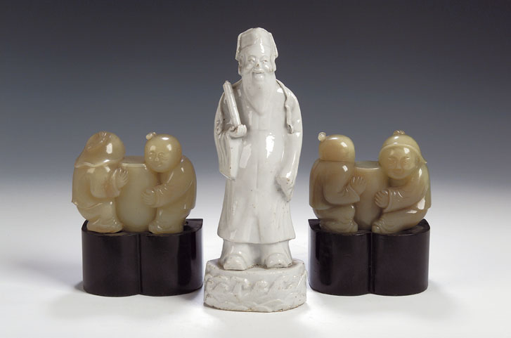 A Chinese blanc de chine figure of a soldier