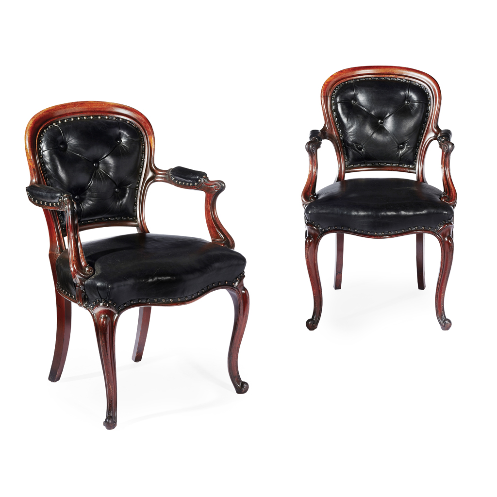 LARGE SET OF TWENTY-FIVE EARLY VICTORIAN MAHOGANY DINING CHAIRS