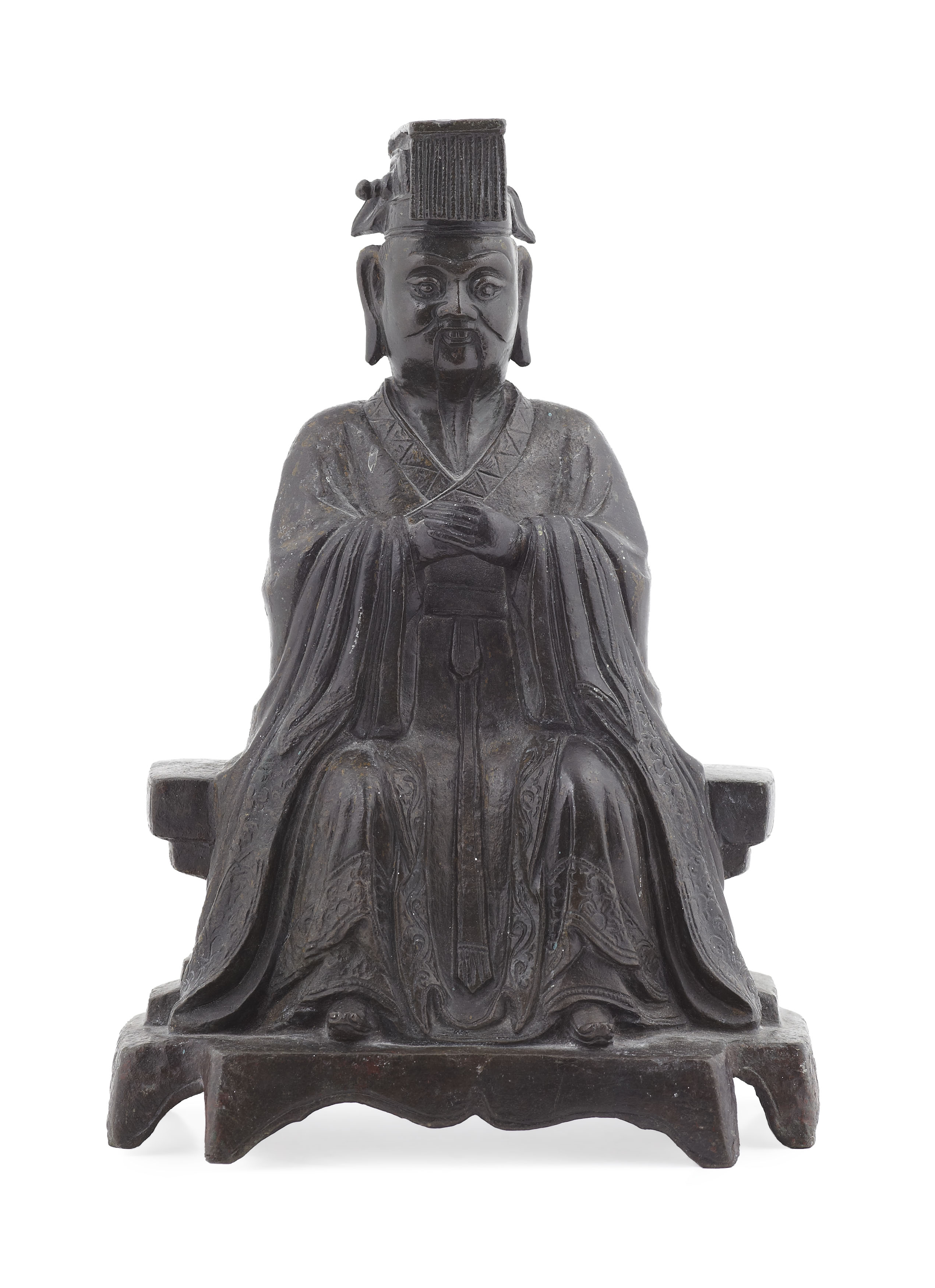 CHINESE BRONZE FIGURE OF A DIGNITARY