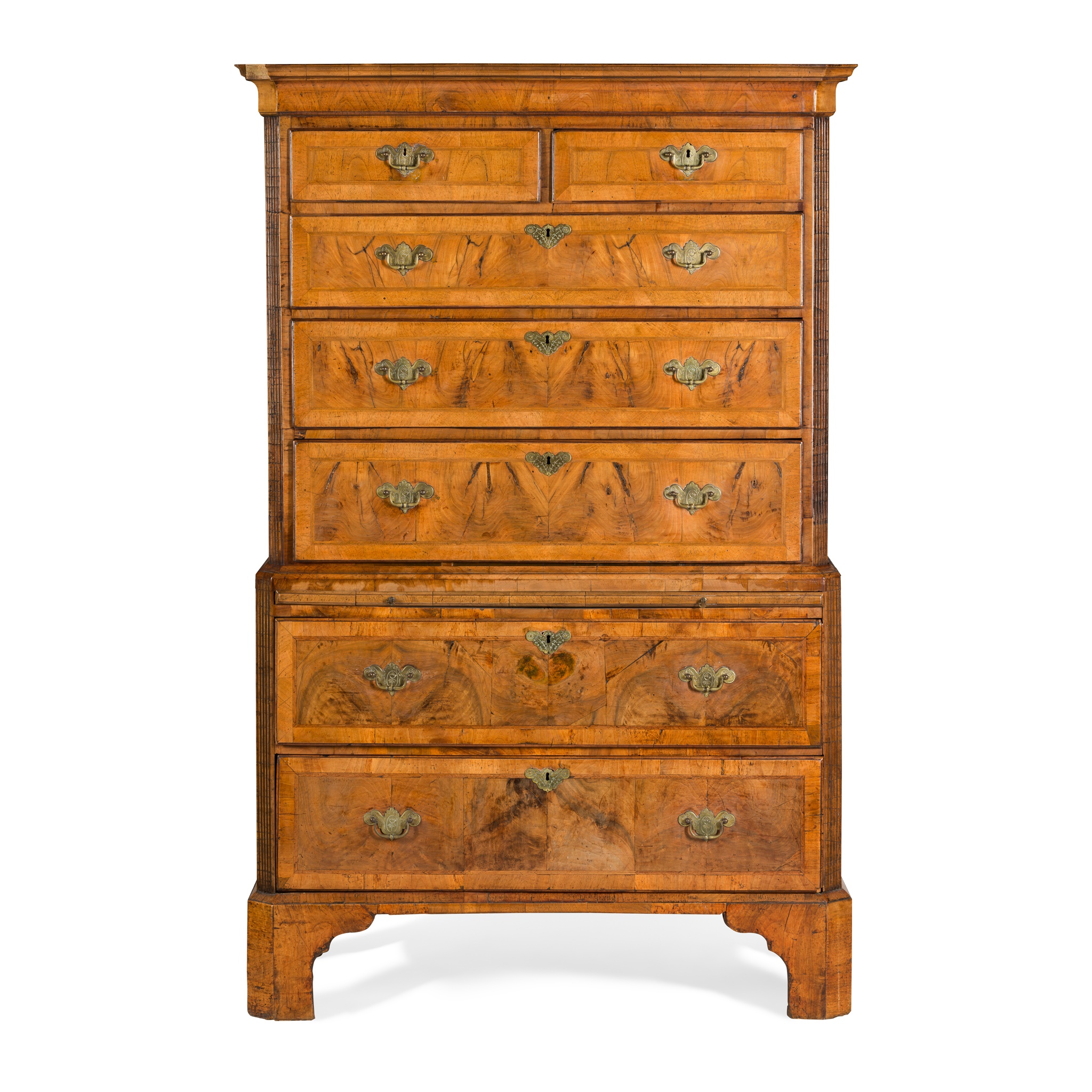 GEORGE II WALNUT CHEST-ON-CHEST
