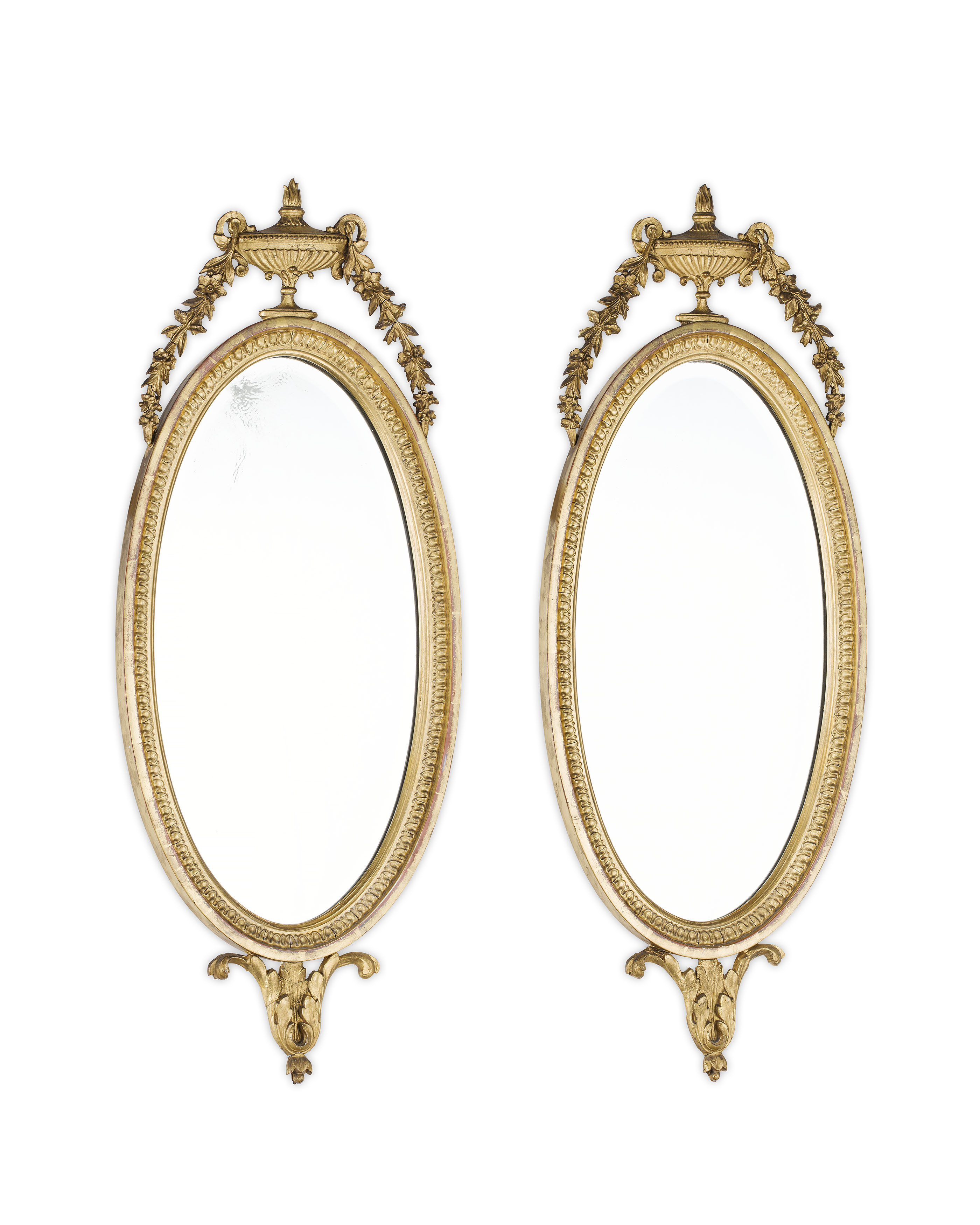 PAIR OF GEORGIAN STYLE GILTWOOD MIRRORS
