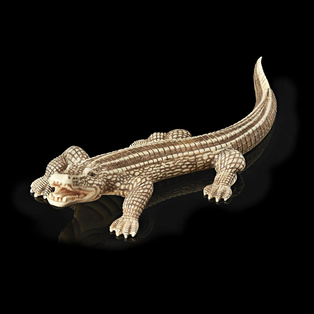 IVORY MODEL OF AN ALLIGATOR