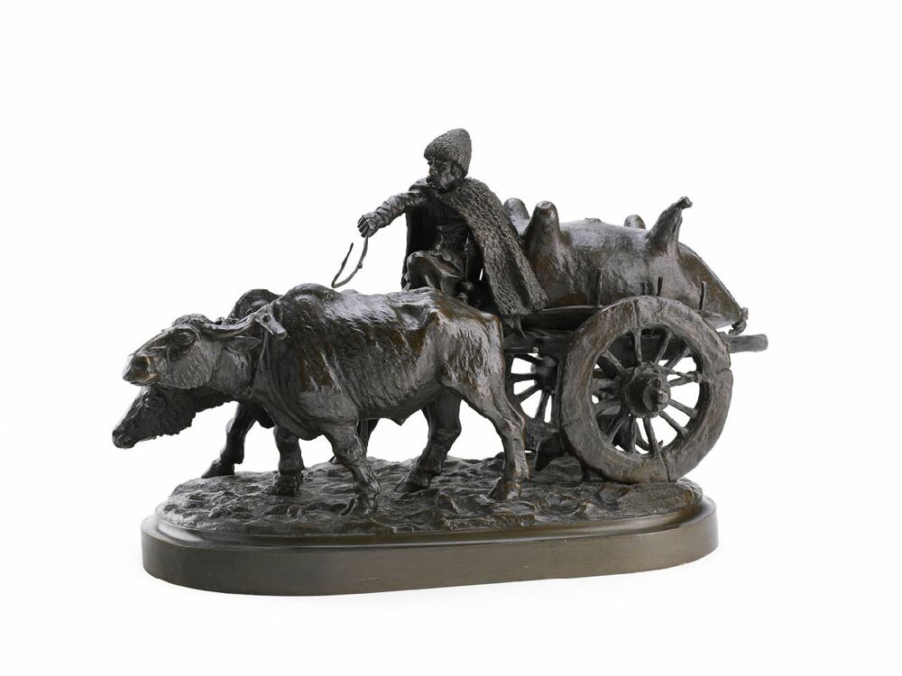 A late 19th century Russian bronze group