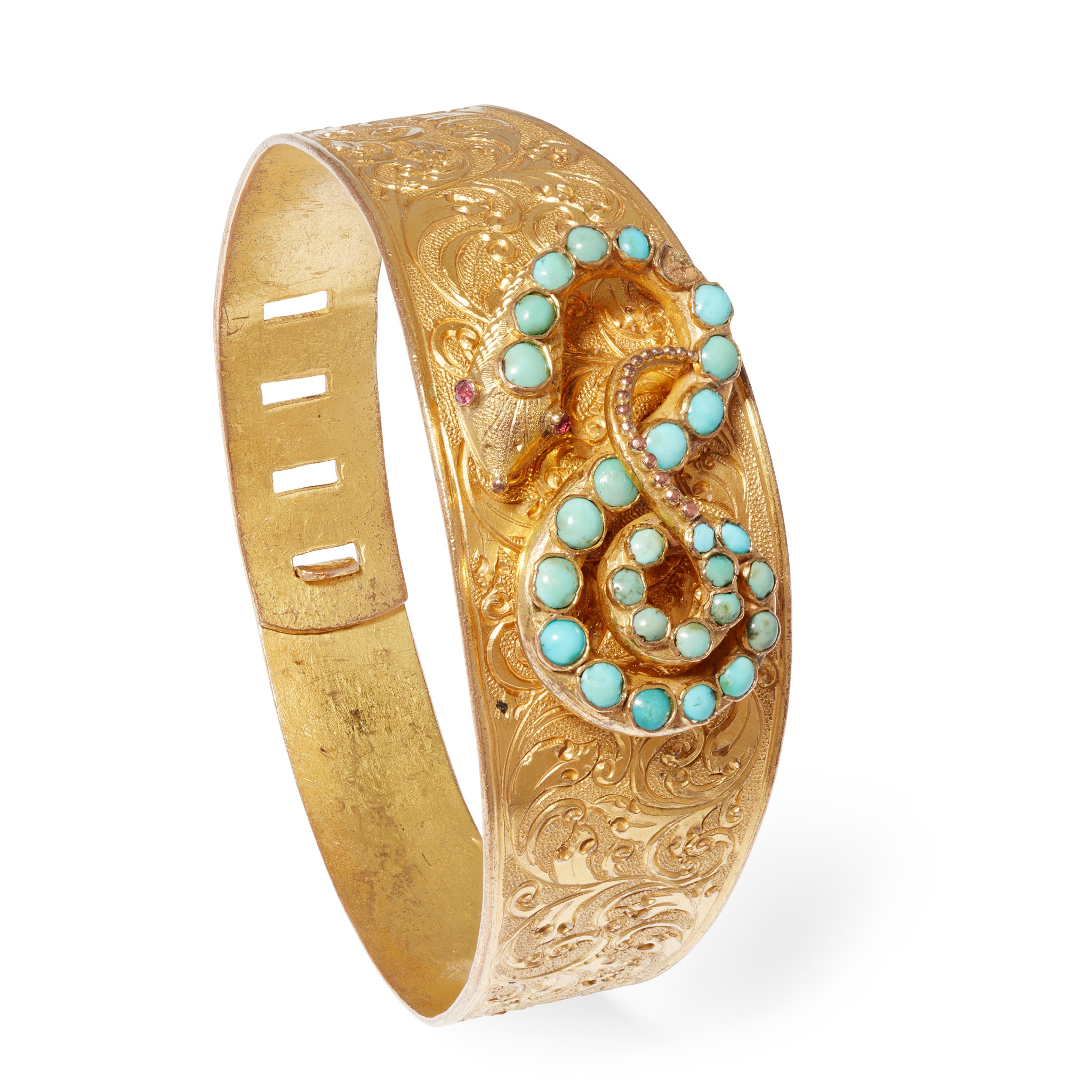 A Victorian turquoise bangle, circa 1870