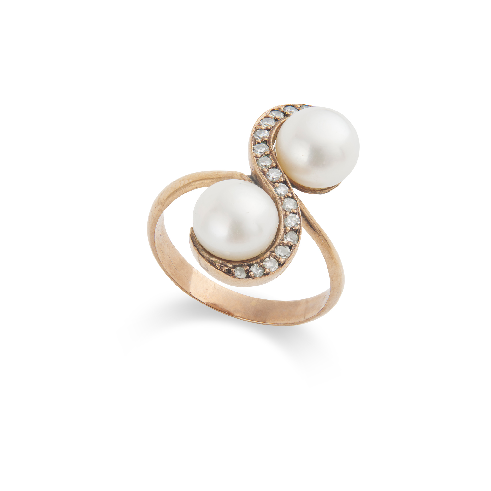A pearl and diamond dress ring
