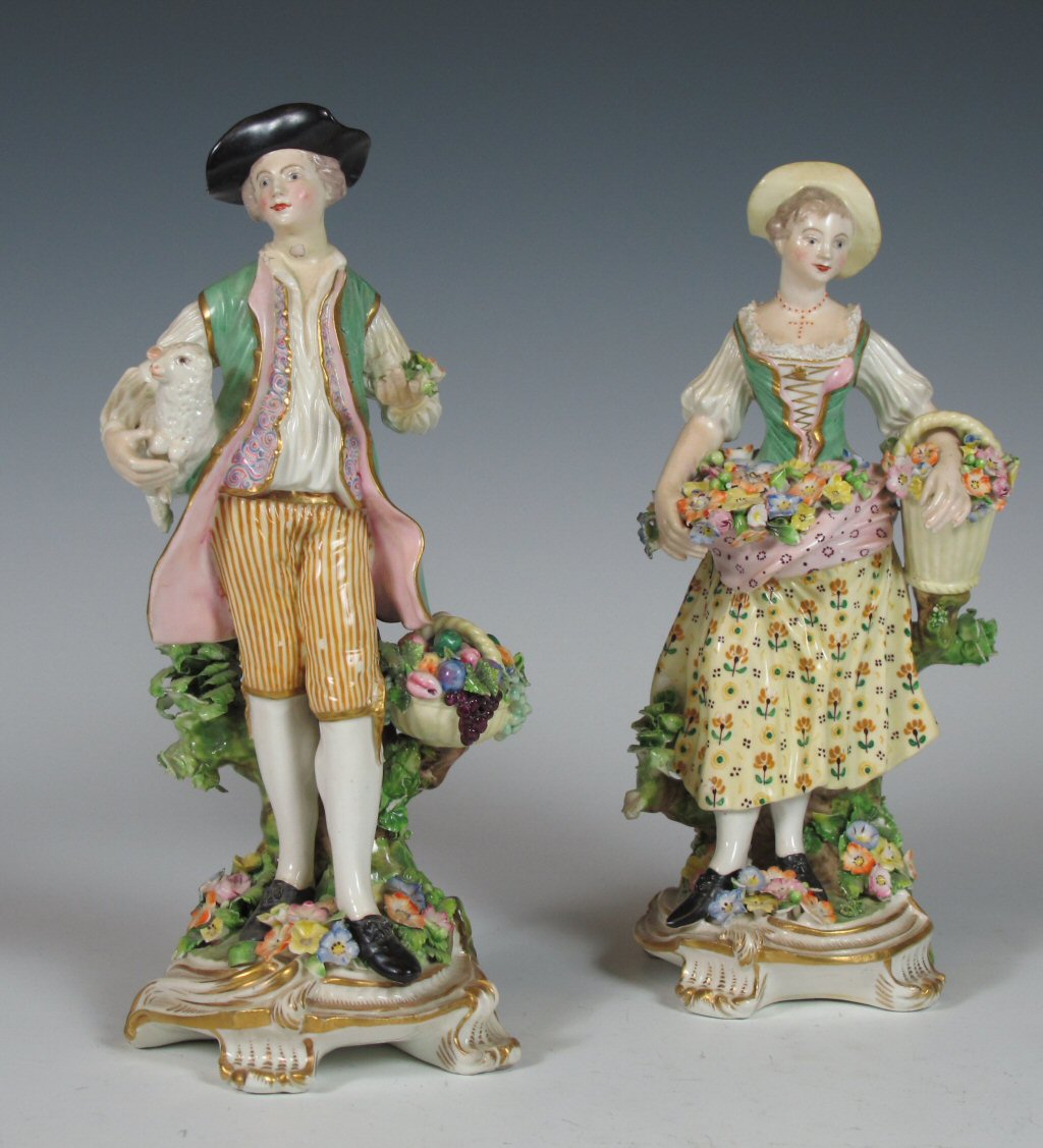 A pair of 19th century porcelain figures Possibly Derby