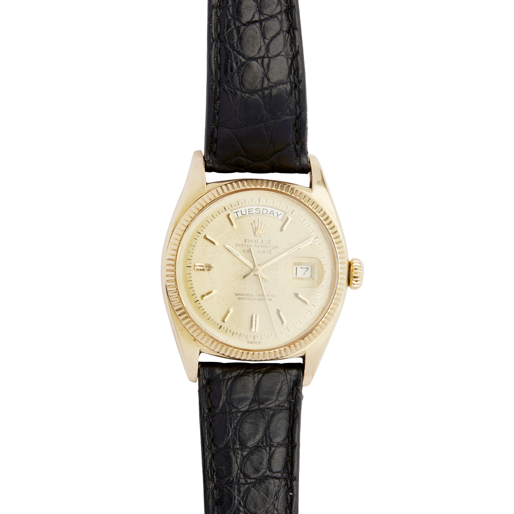 ROLEX - A gentleman's 18ct gold wrist watch