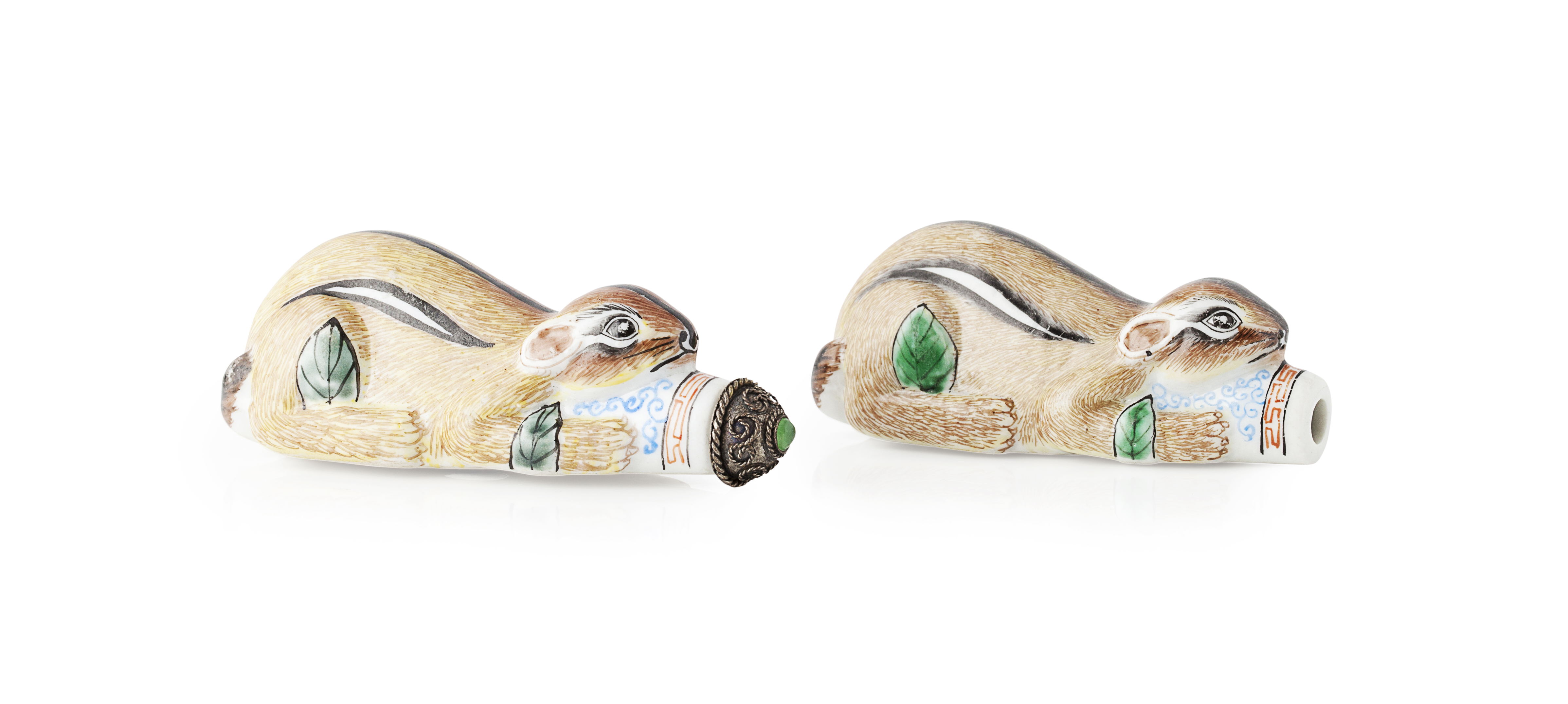 TWO PORCELAIN SNUFF BOTTLES