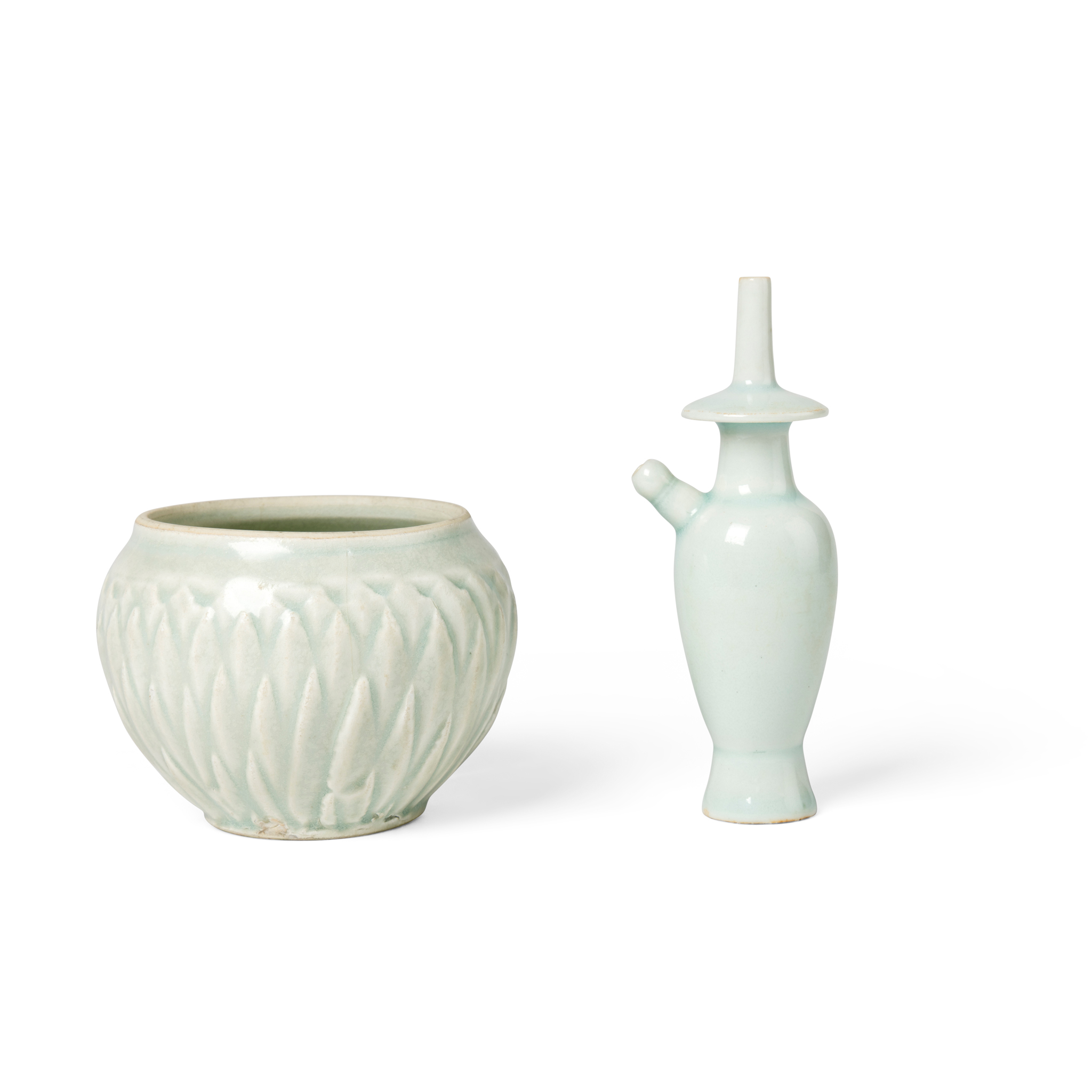 TWO CHINESE QINGBAI-GLAZED SCHOLAR'S OBJECTS
