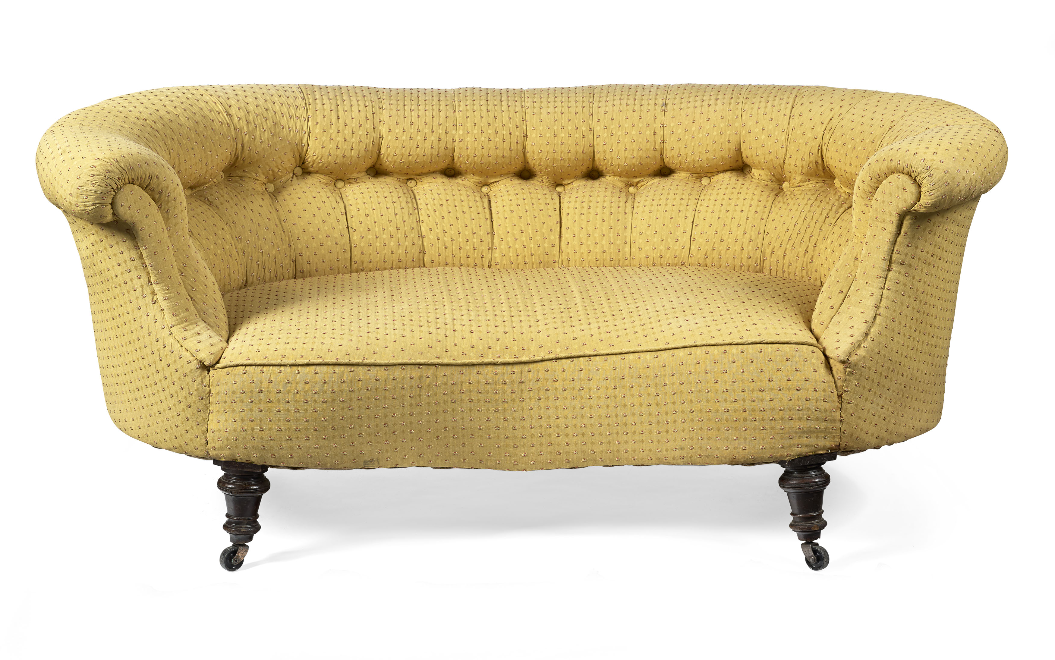 VICTORIAN BUTTON UPHOLSTERED SMALL SOFA