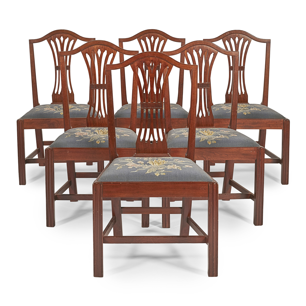 SET OF EIGHT GEORGE III MAHOGANY DINING CHAIRS