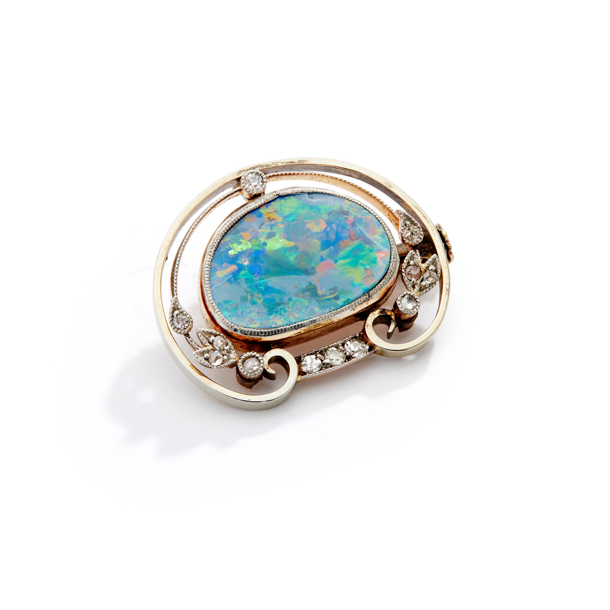 An Arts & Crafts opal and diamond brooch, by Liberty, attributed to Jessie M King, circa 1905