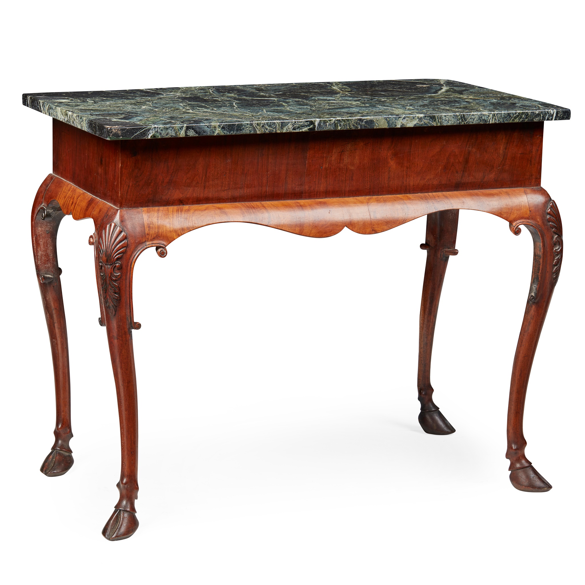 IRISH GEORGE I STYLE WALNUT MARBLE TOPPED SIDE TABLE