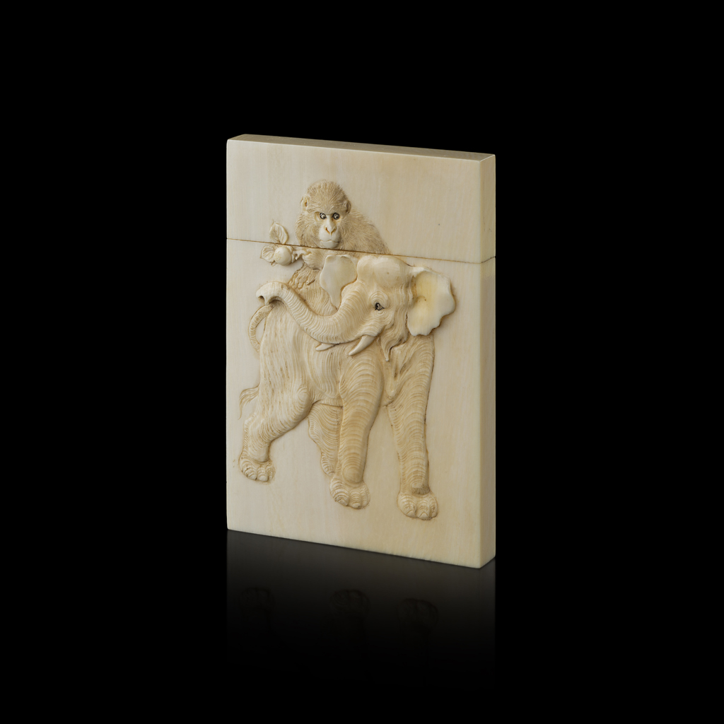CARVED IVORY CARD CASE