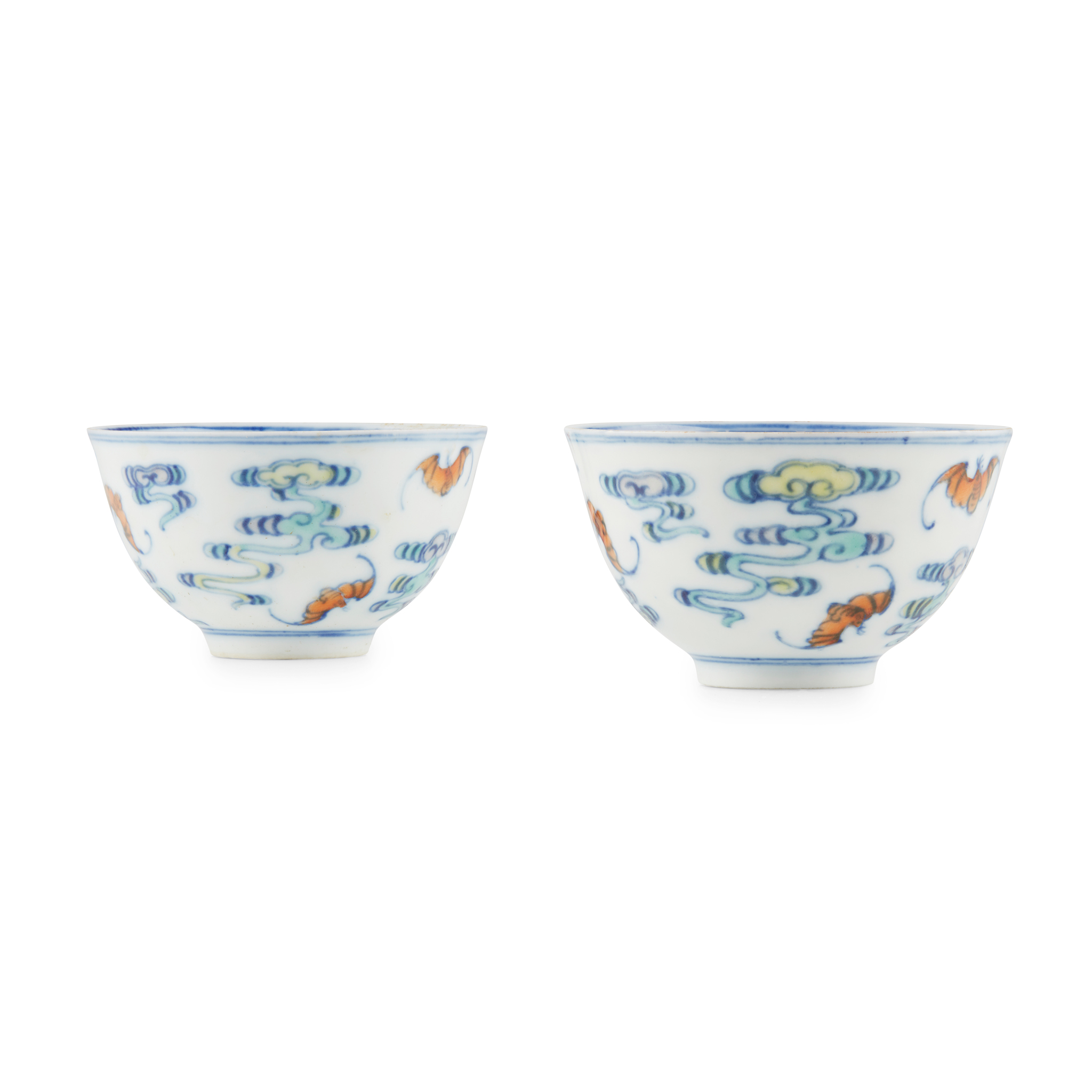 PAIR OF DOUCAI 'LONGEVITY' CUPS