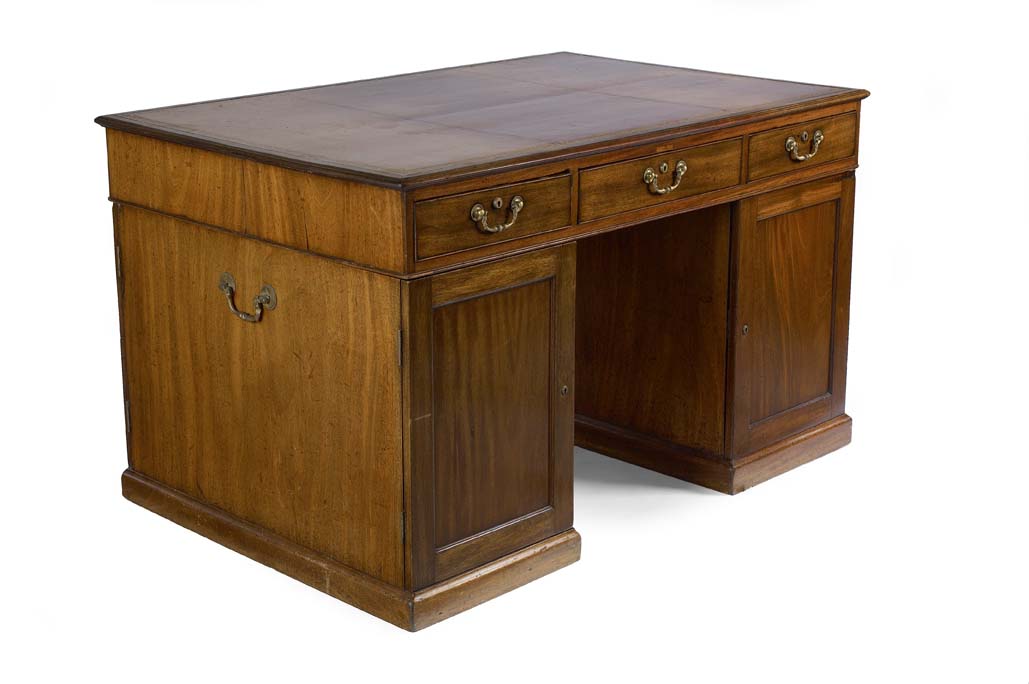 A George III period mahogany partners' desk