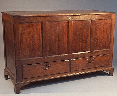 An oak mule chest