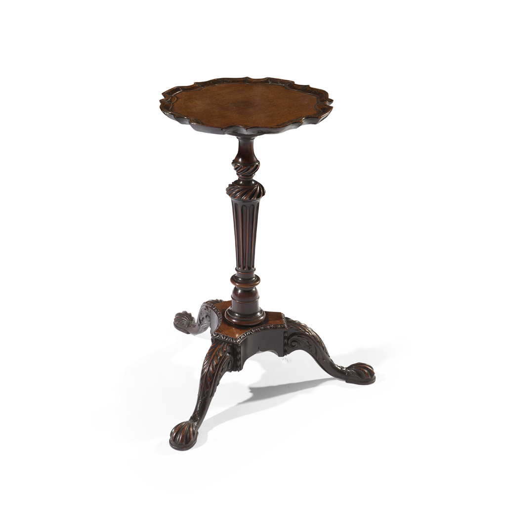 A GEORGE III STYLE MAHOGANY KETTLE STAND
