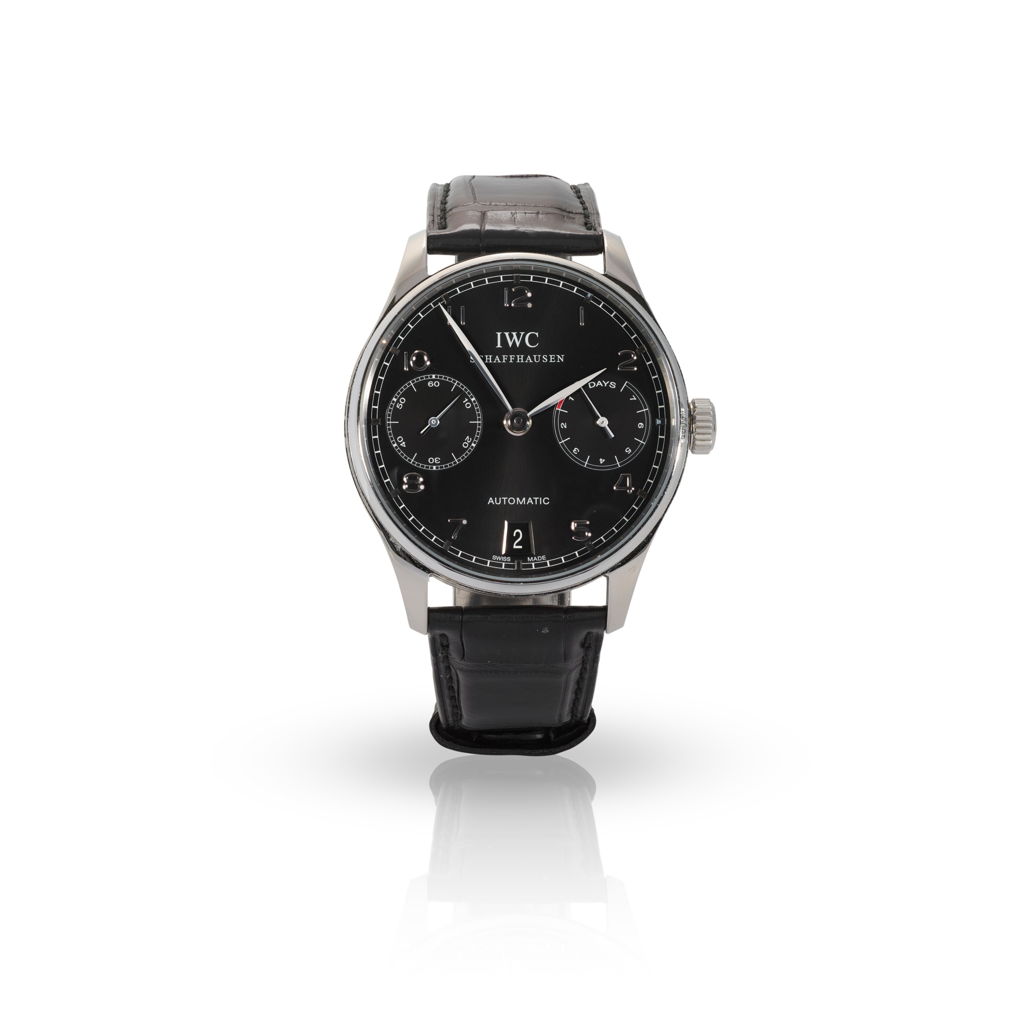IWC: a stainless steel chronograph wristwatch