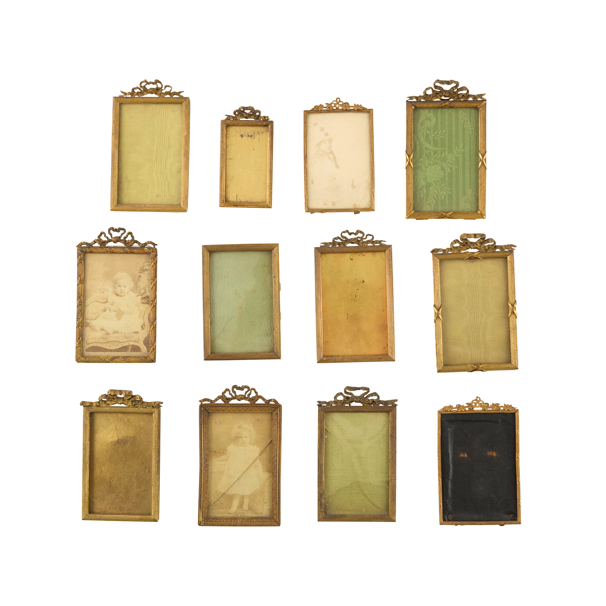 COLLECTION OF SMALL VICTORIAN/EDWARDIAN GILT METAL STRUT FRAMES