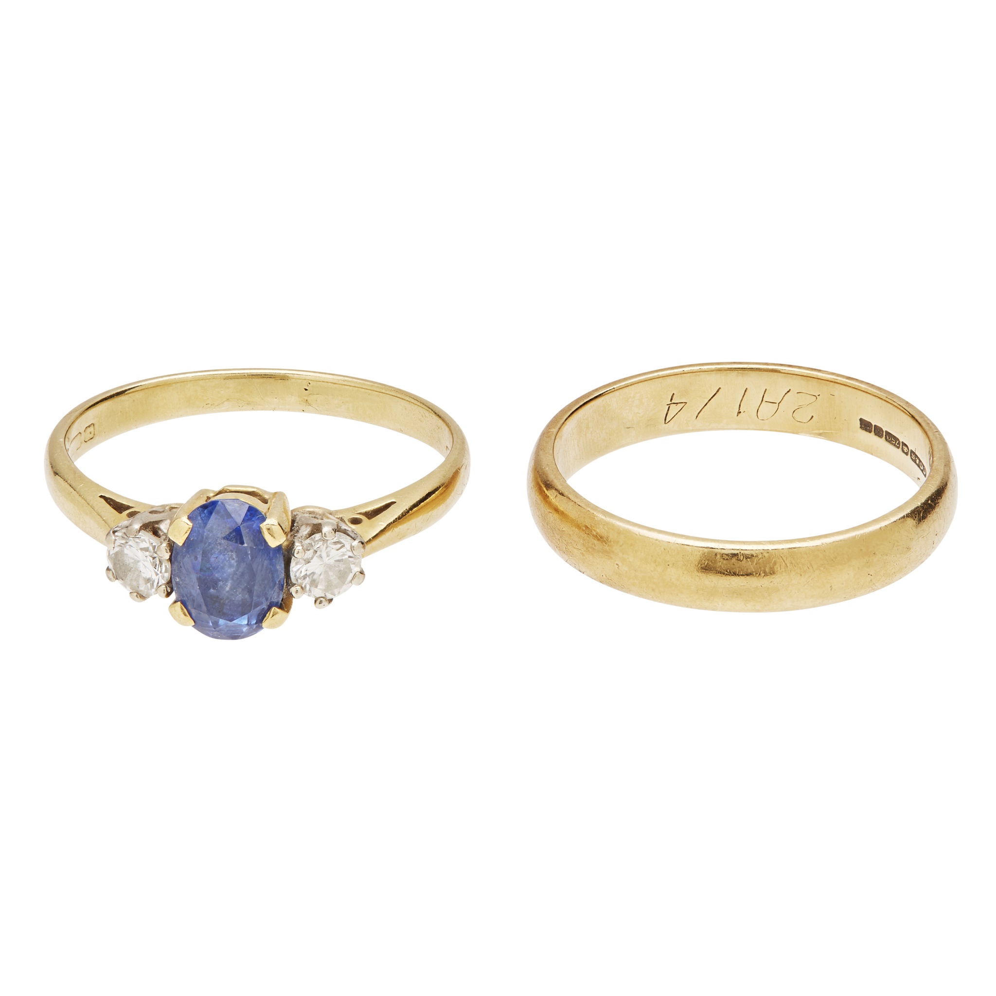 A sapphire and diamond set ring