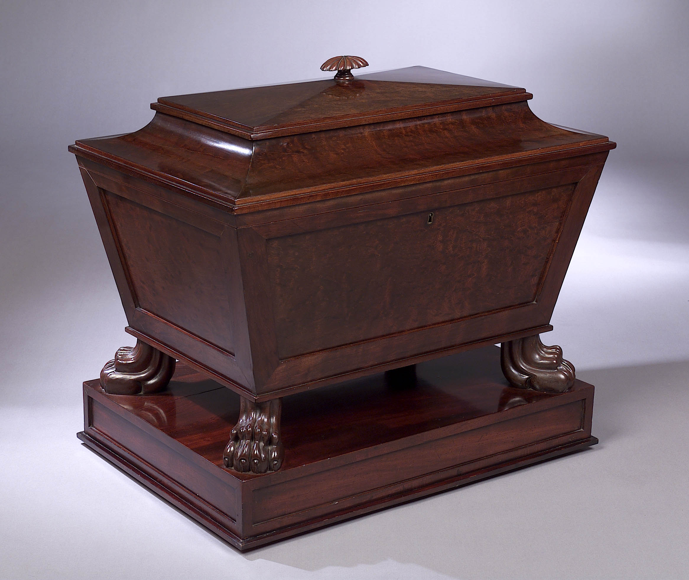 A 19th century plum pudding mahogany cellaret