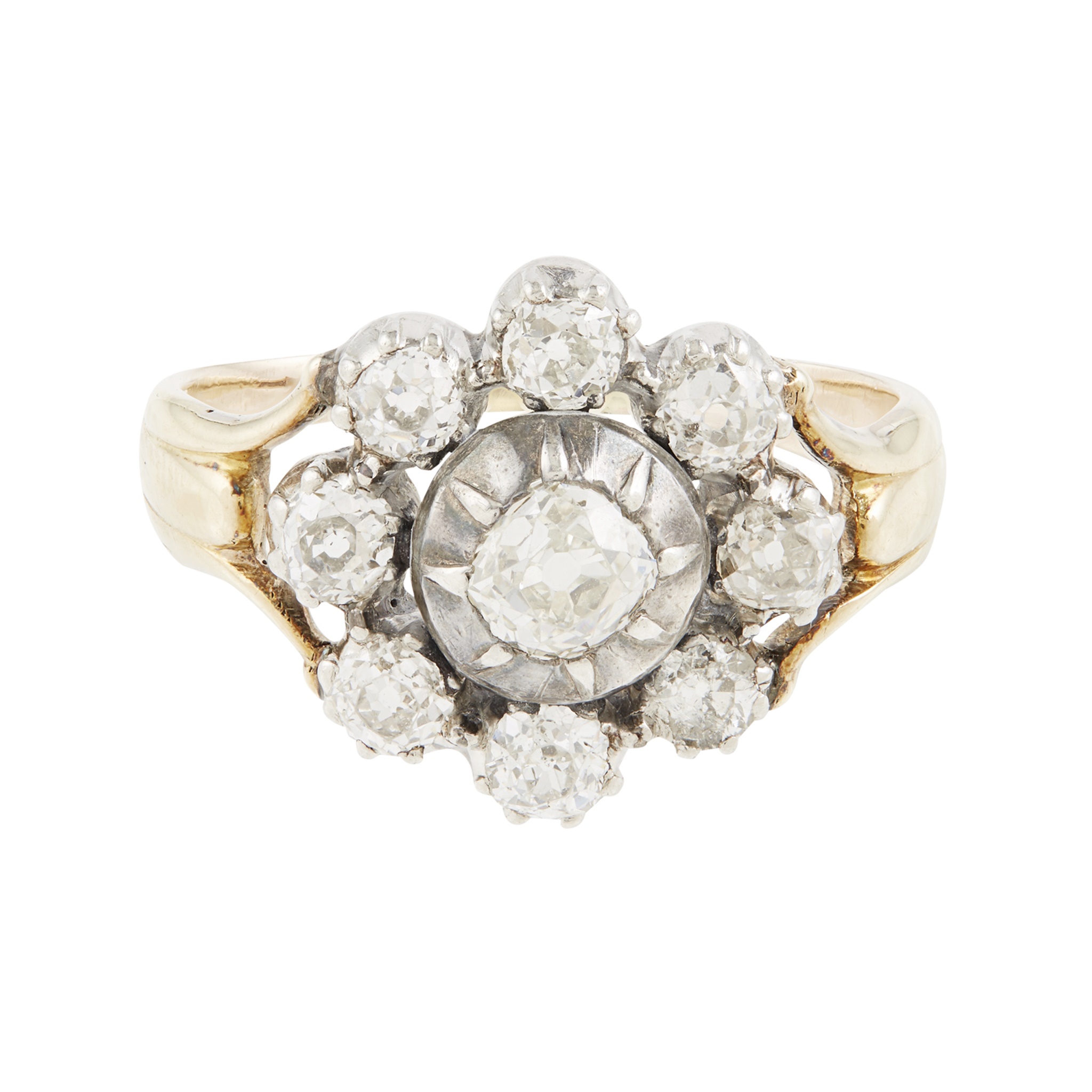 A diamond set cluster ring