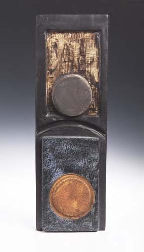 An abstract Troika wall plaque,