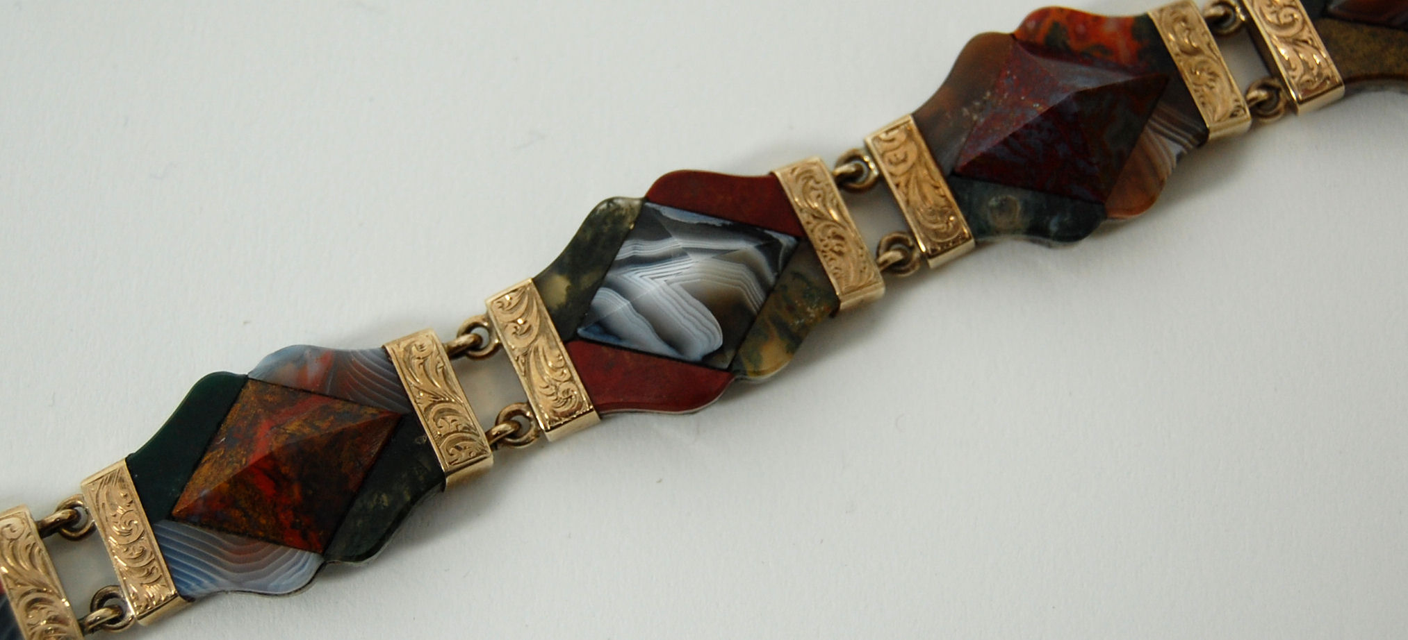 A gilt hardstone bracelet