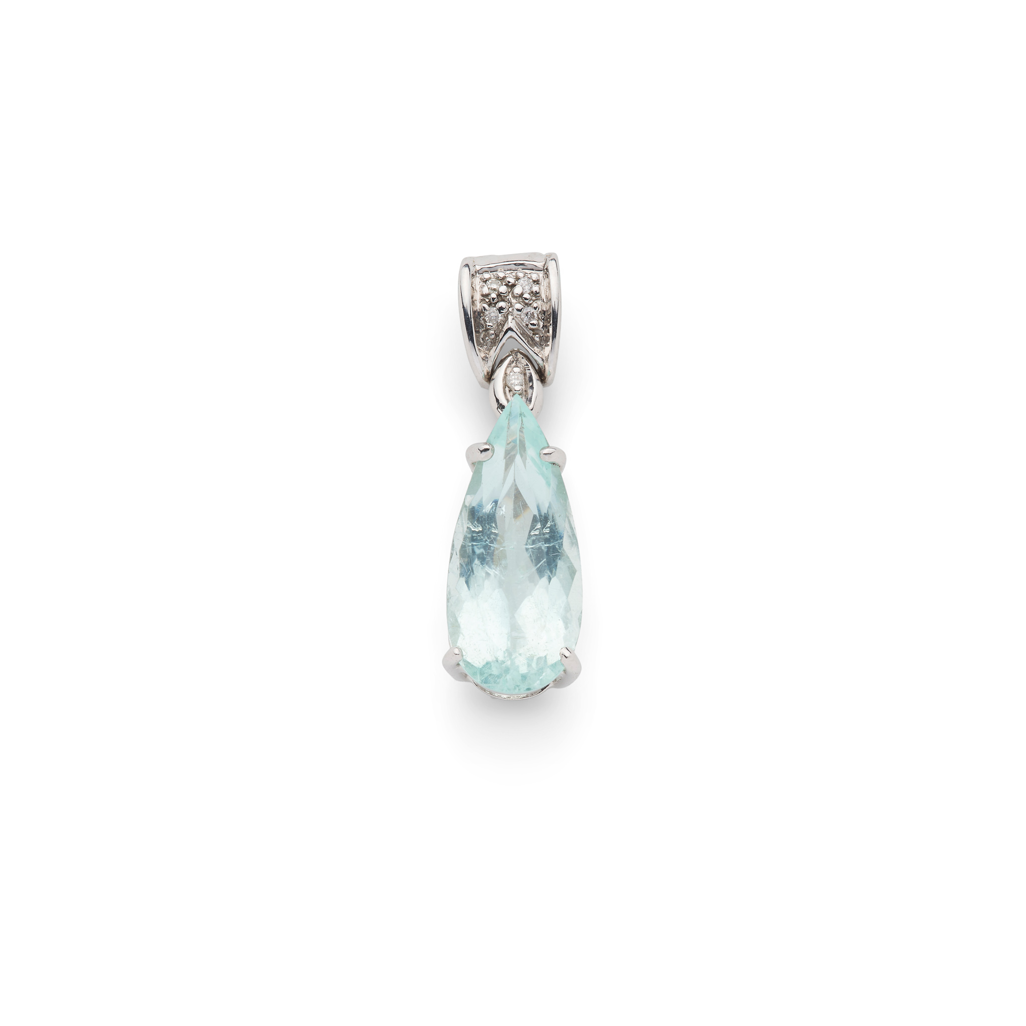 A 9ct gold Paraiba tourmaline and diamond pendant