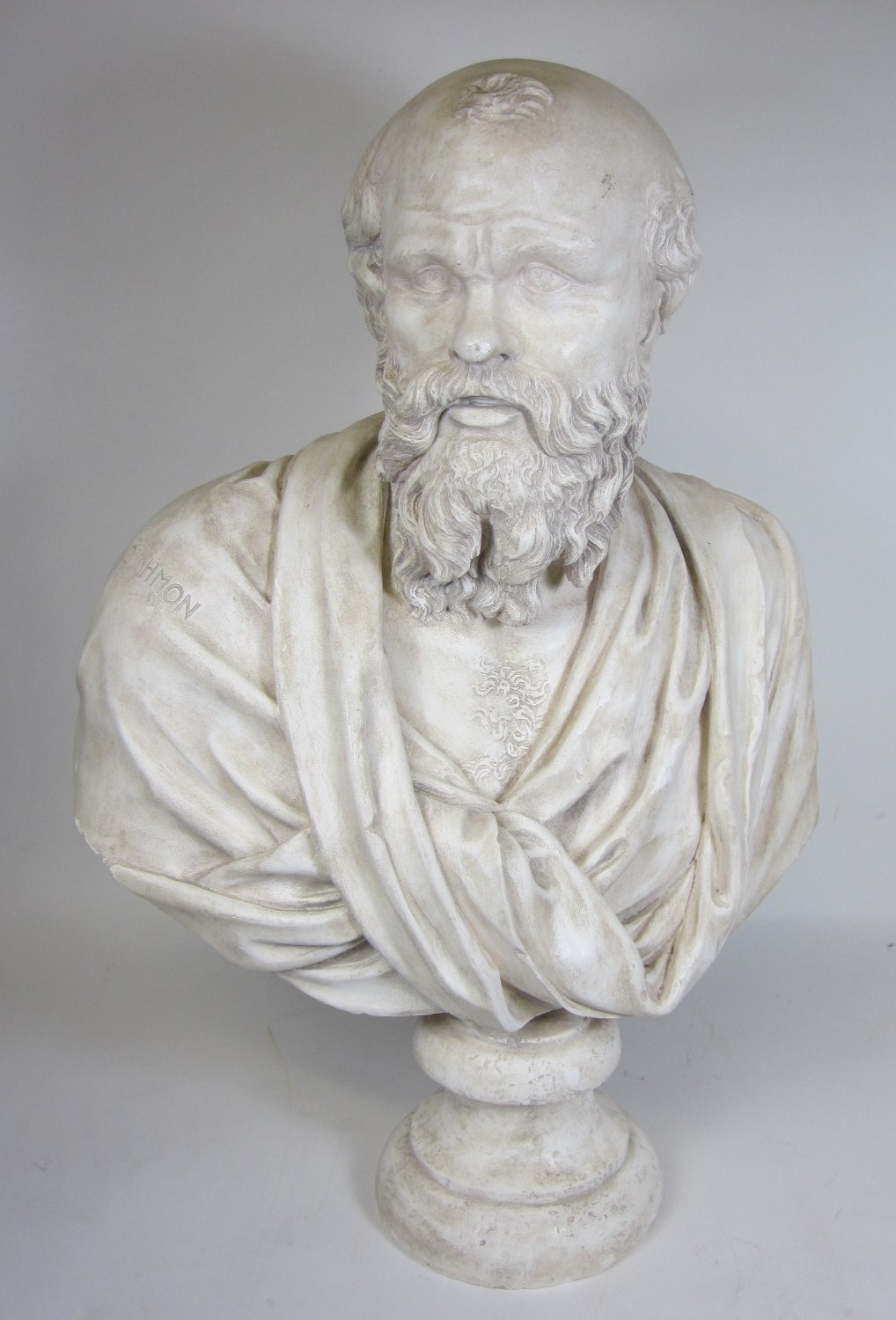 LARGE PLASTER BUST OF A GREEK GENTLEMAN