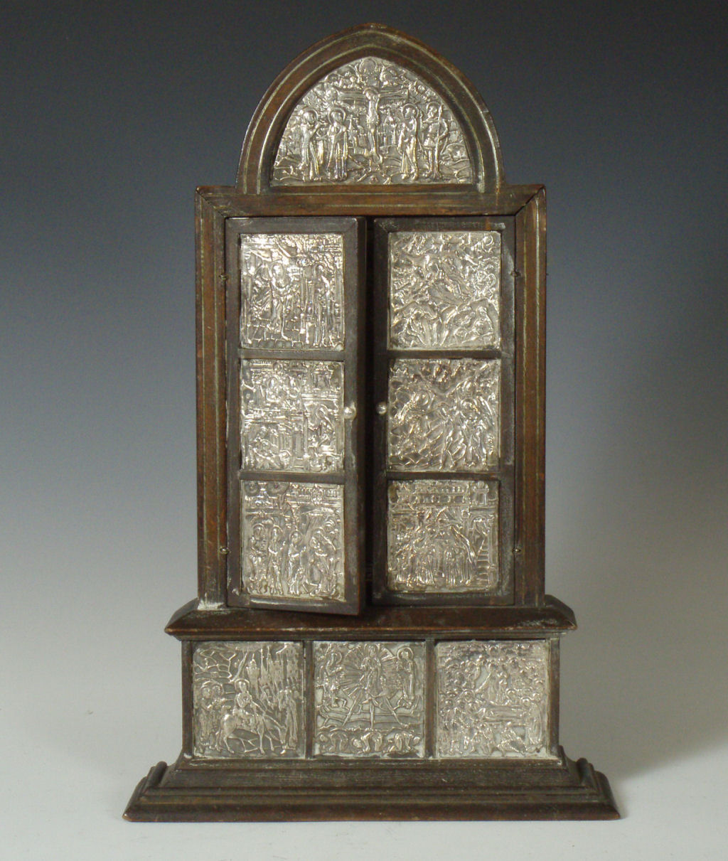 A 19th century Russian triptych devotional icon