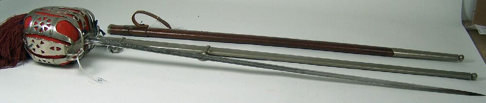 A Regimental Officer's Scottish basket hilted broad sword