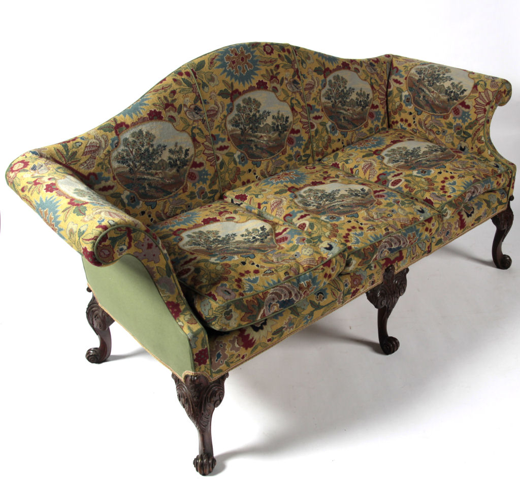 A Chippendale style mahogany framed sofa