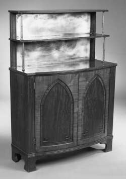 A Regency mahogany bowfront chiffonier