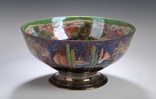 A large Wedgwood 'Fairyland Lustre' footed punchbowl
