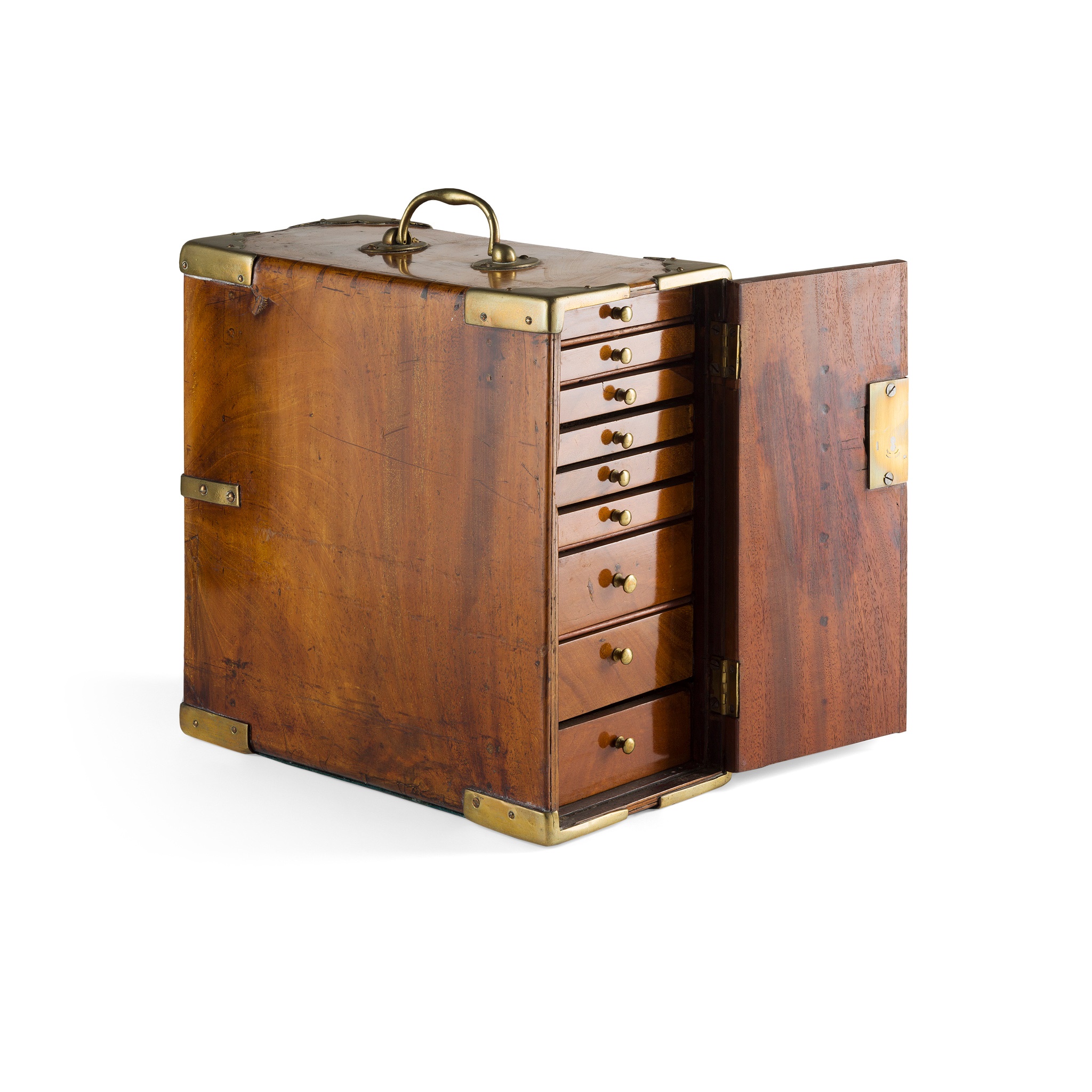 BRASS-BOUND PADOUK COLLECTOR'S CASE