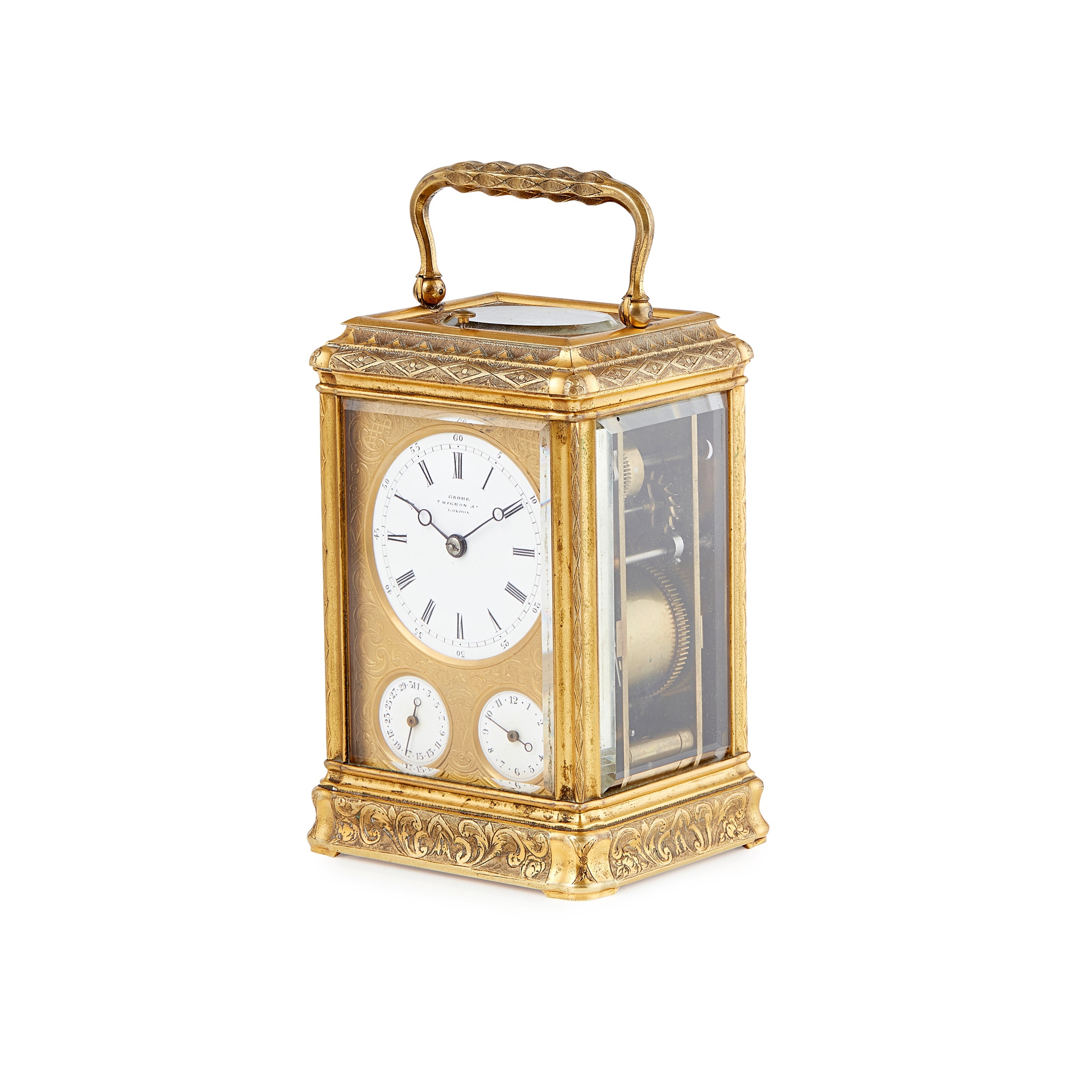 FRENCH REPEATER CARRIAGE CLOCK WITH ALARM AND CALENDAR