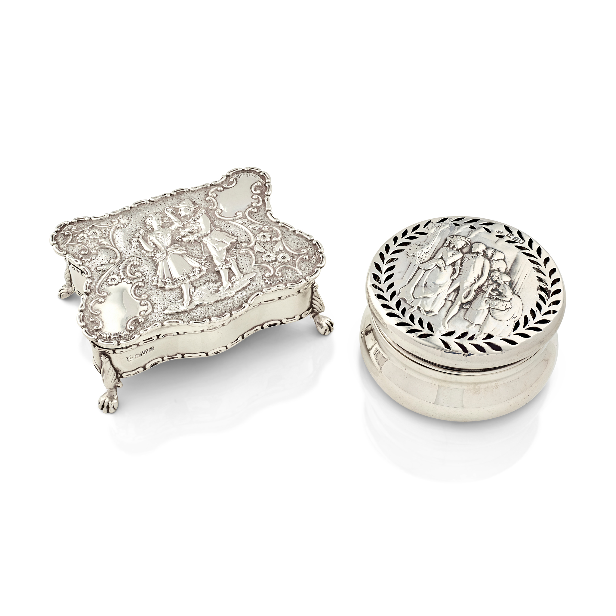 AN EDWARDIAN DRESSING TABLE BOX