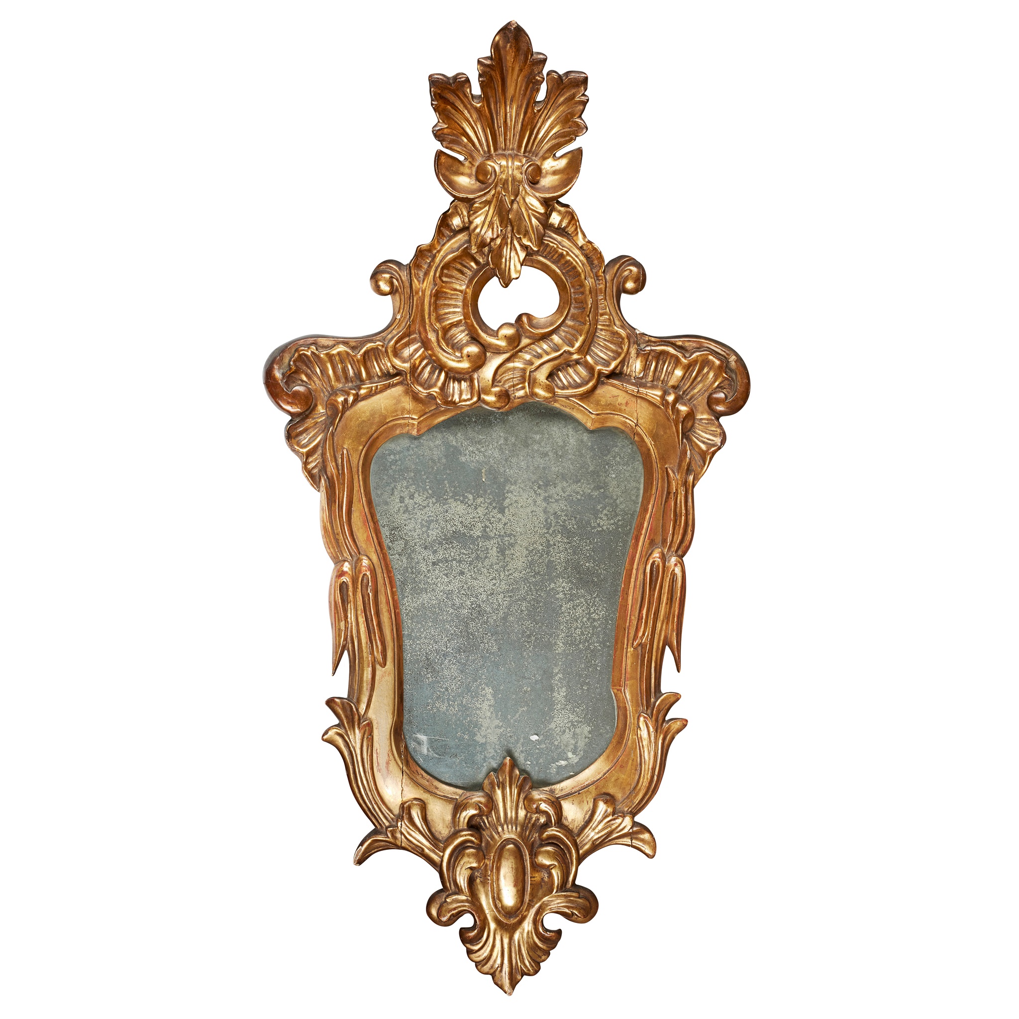 ITALIAN GILTWOOD CARTOUCHE MIRROR